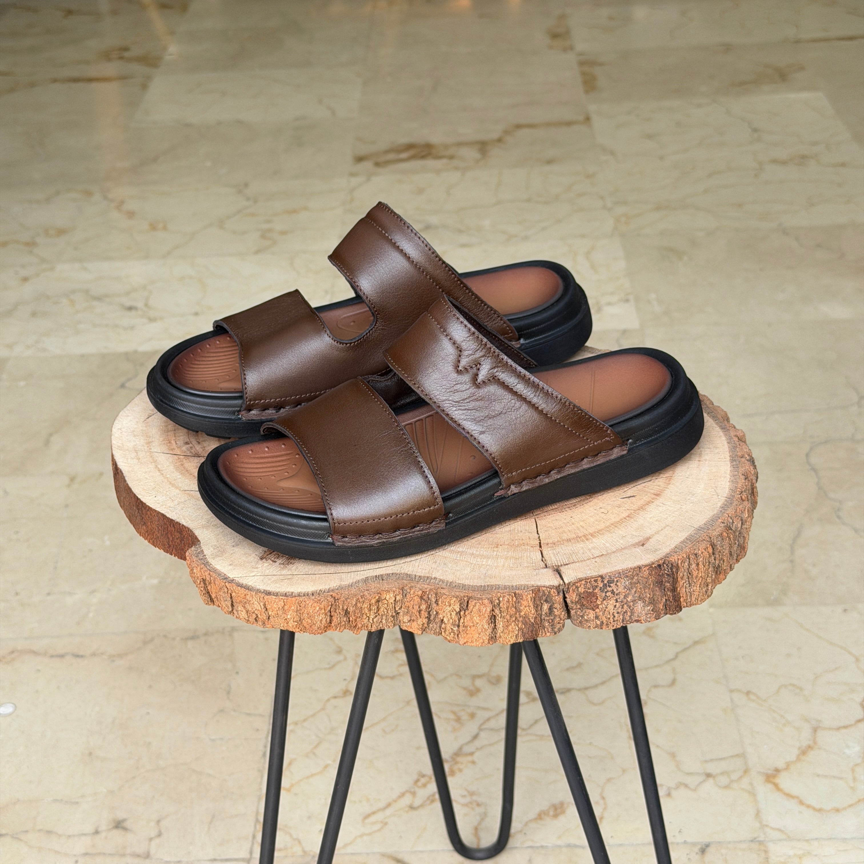 SANDALE EN CUIR Ergonomic Arch S43 MARRON