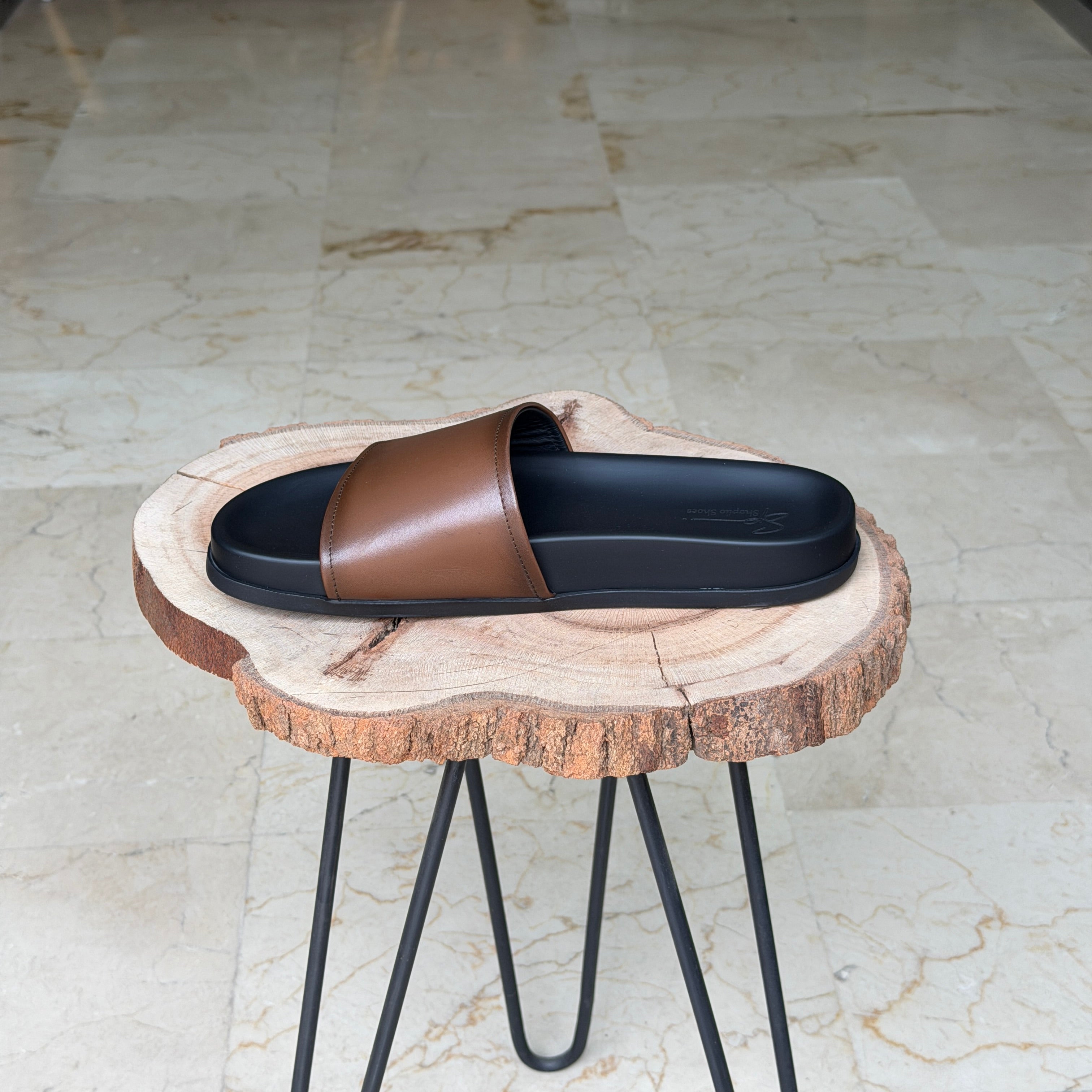 SANDALE EN CUIR Terra-Cuir 218 Taba