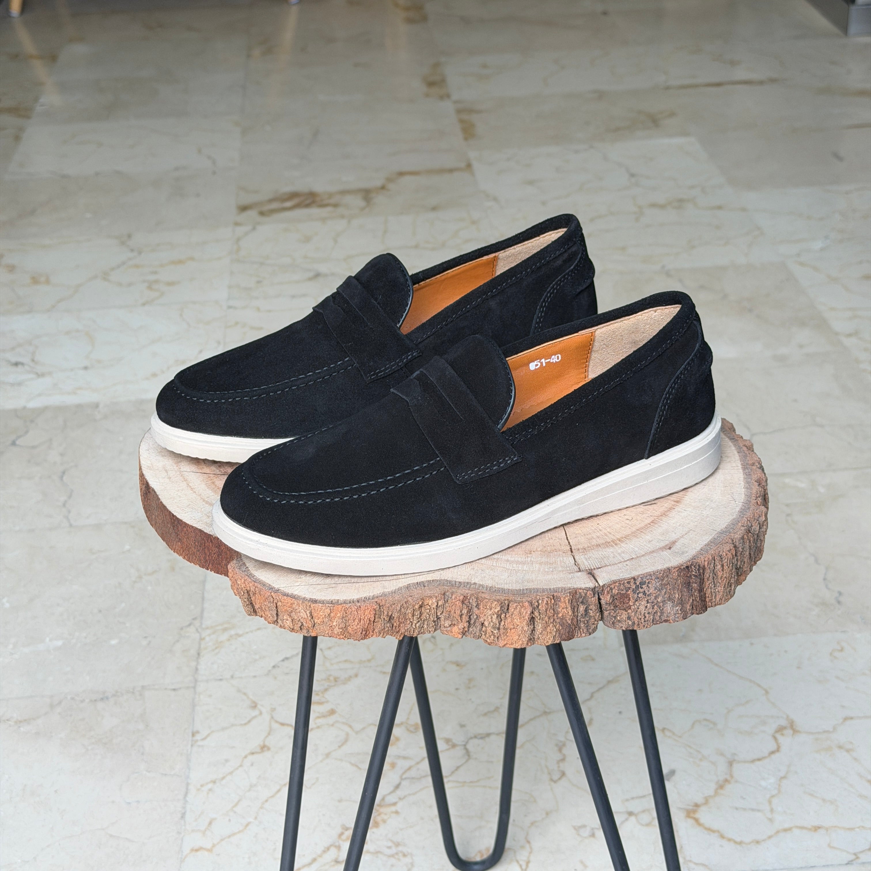 MOCASSIN EN DAIM BERLIN 051 NOIR DAIM - Shopilo Shoes