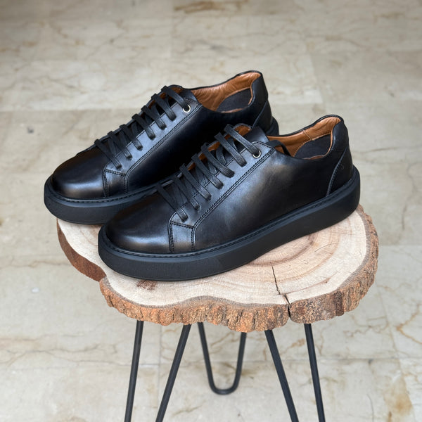 BASKET EN CUIR  L’ALLURE 708 NOIRE