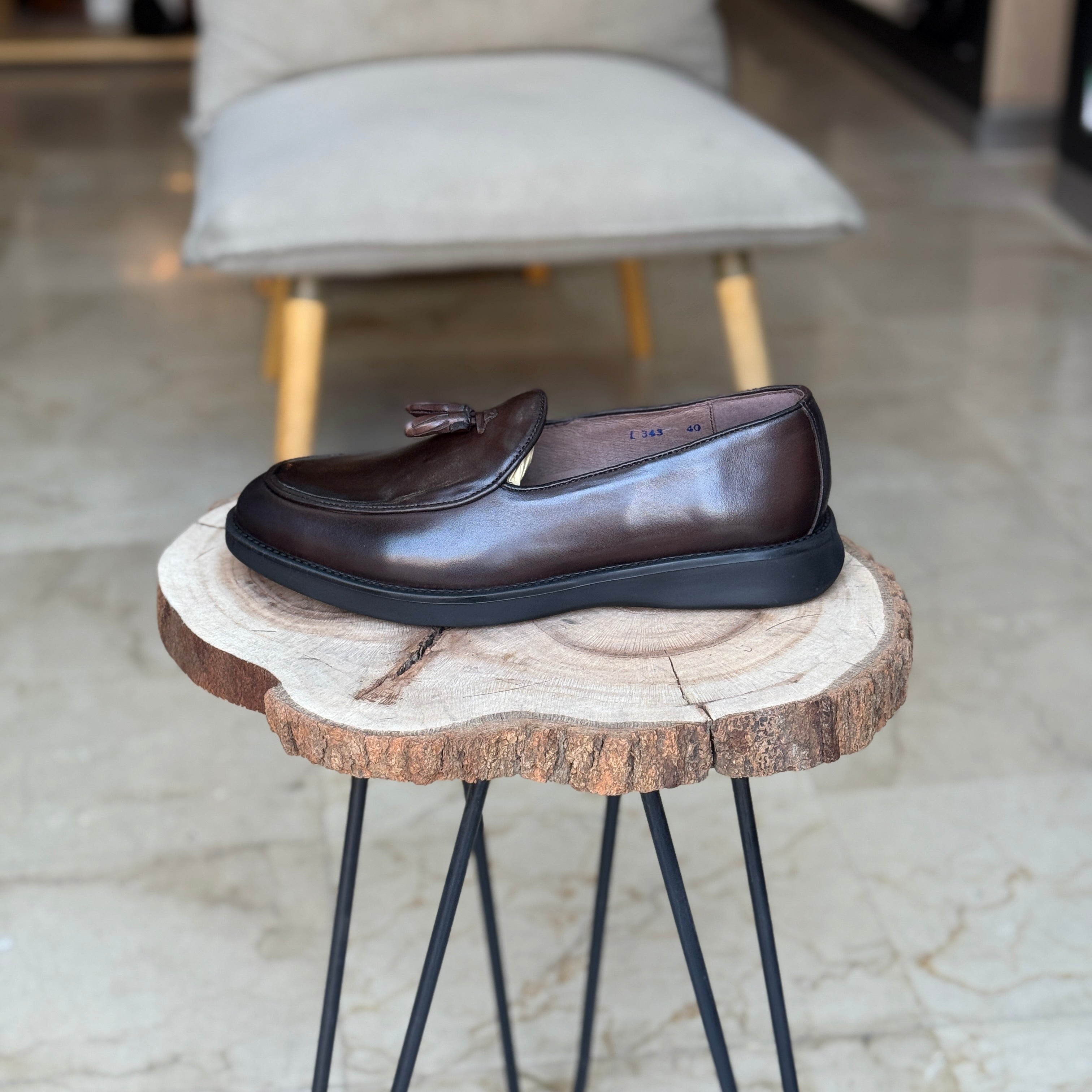 CHAUSSURES EN CUIR VÈRITABLES ELLEGANO 343 MARRON