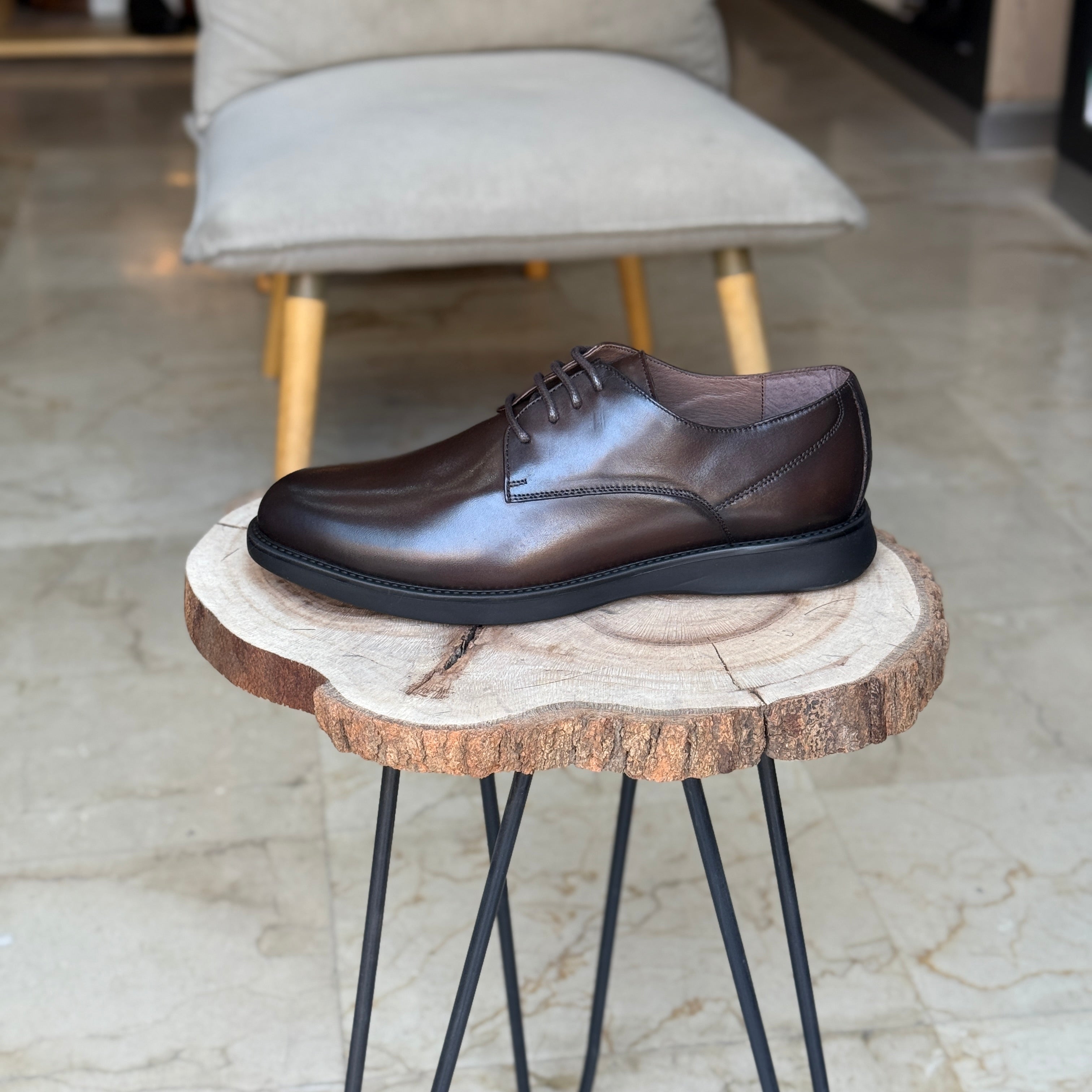 CHAUSSURES EN CUIR VÈRITABLES ELLEGANO 342 MARRON