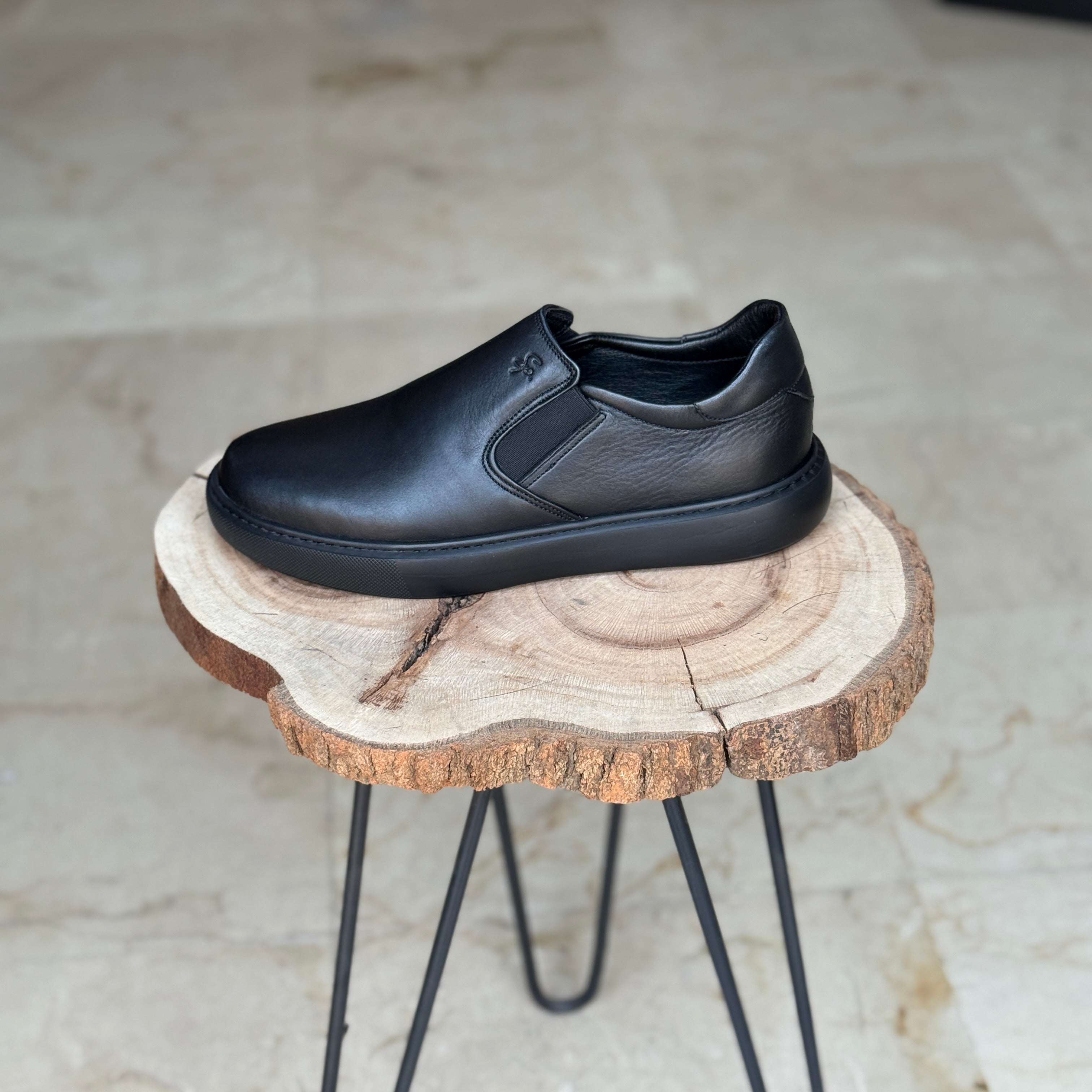 BASKET EN CUIR 816 NOIR