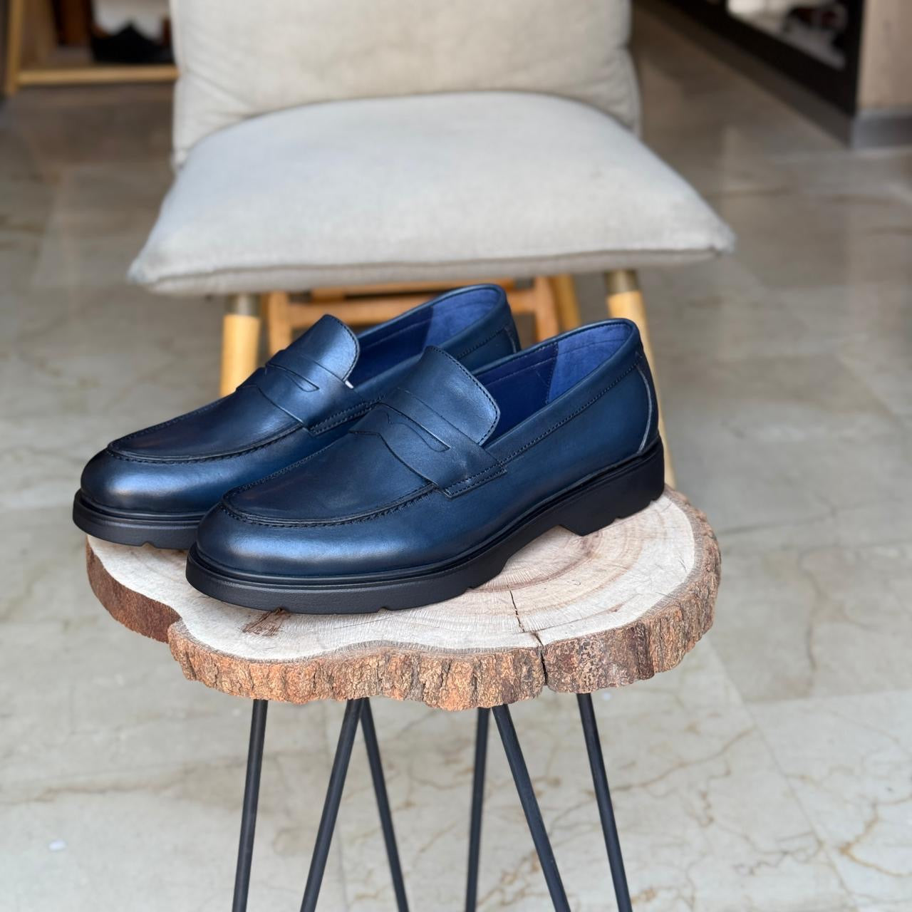 CHAUSSURES EN CUIR VÈRITABLES 109 BLEU