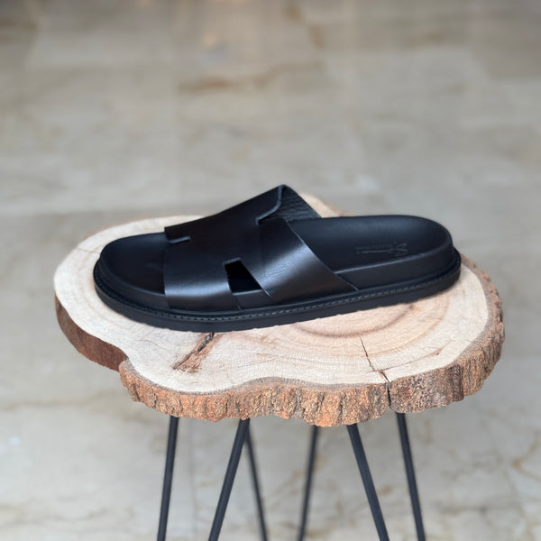 SANDALE EN CUIR CASTELO S1978 NOIR