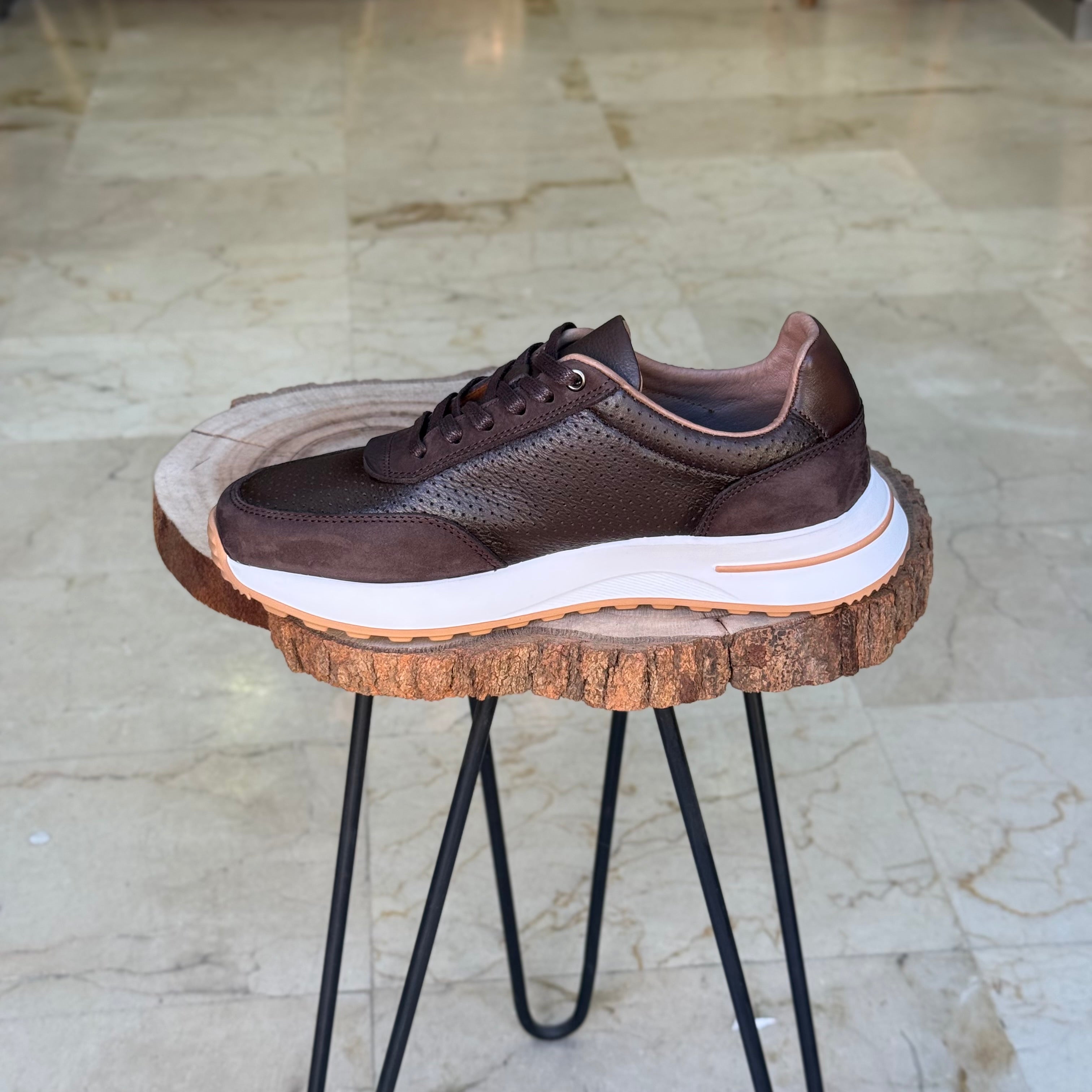 Basket en cuir - 921 marron - Shopilo Shoes