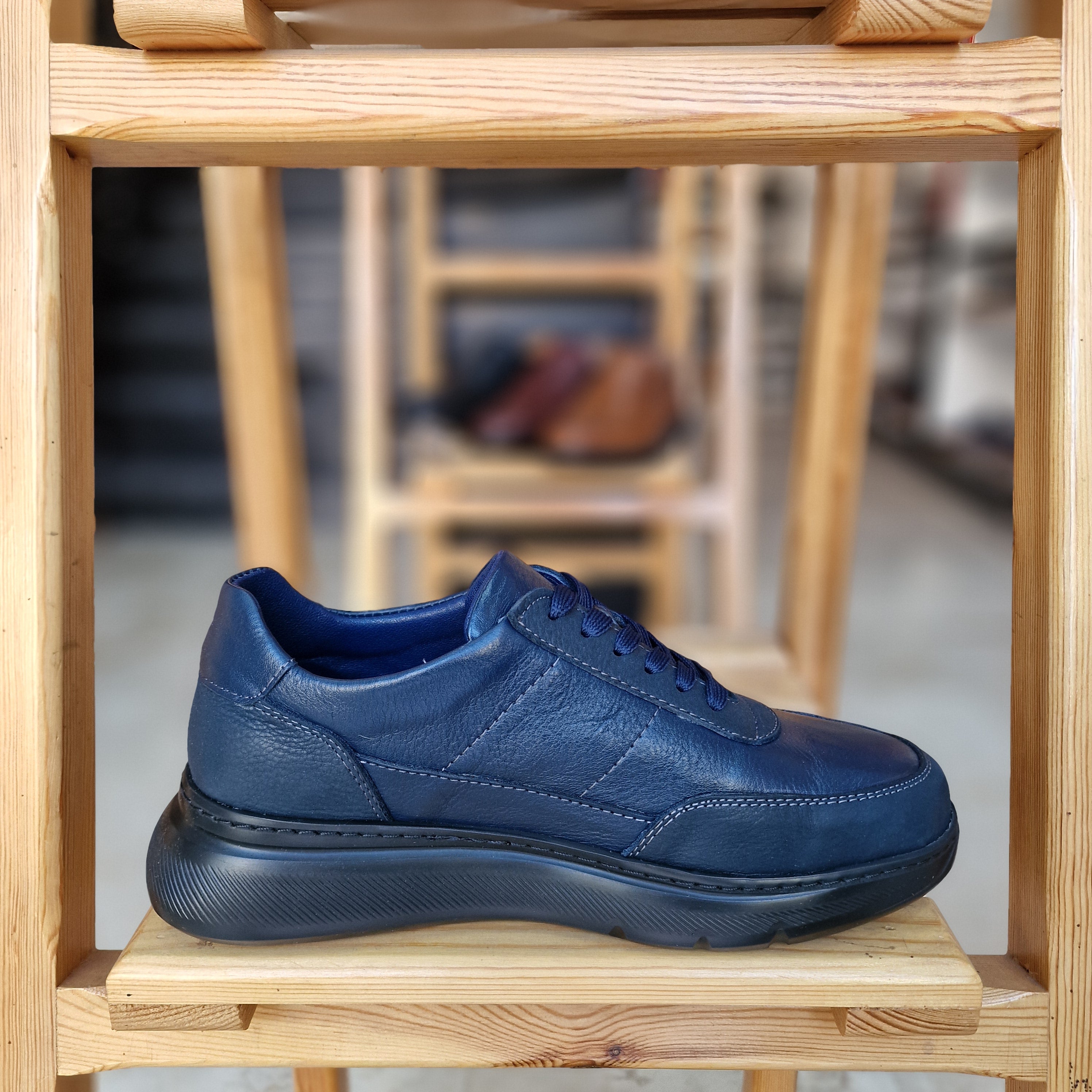 Basket Jevana En Cuir  Bleu N - 1008 Eva