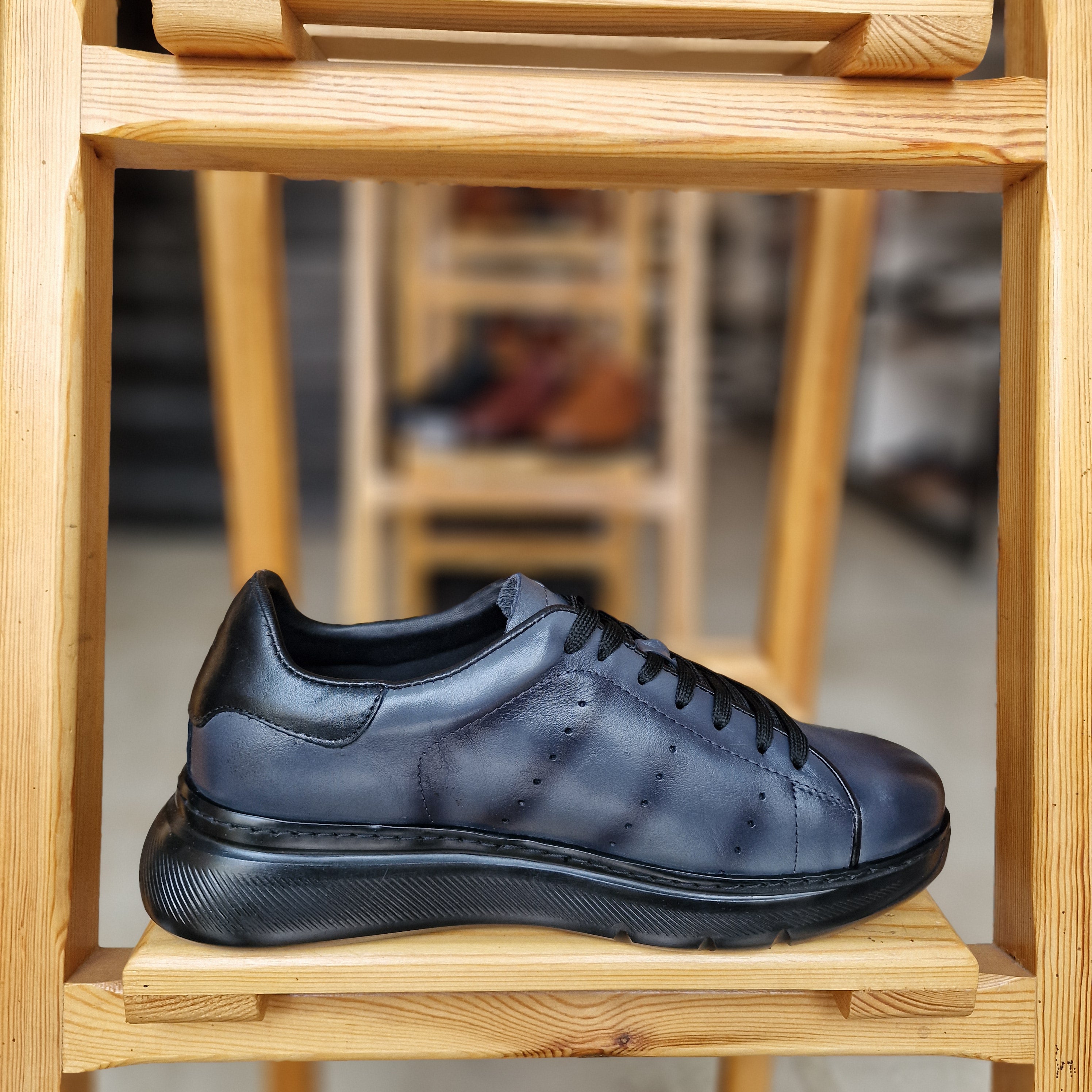 Basket En Cuir Xcellence Gris  -1007 Eva