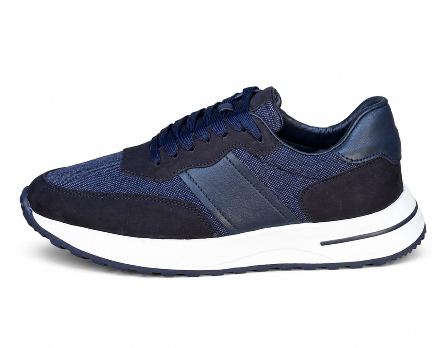 Basket en cuir - 929 bleu / b