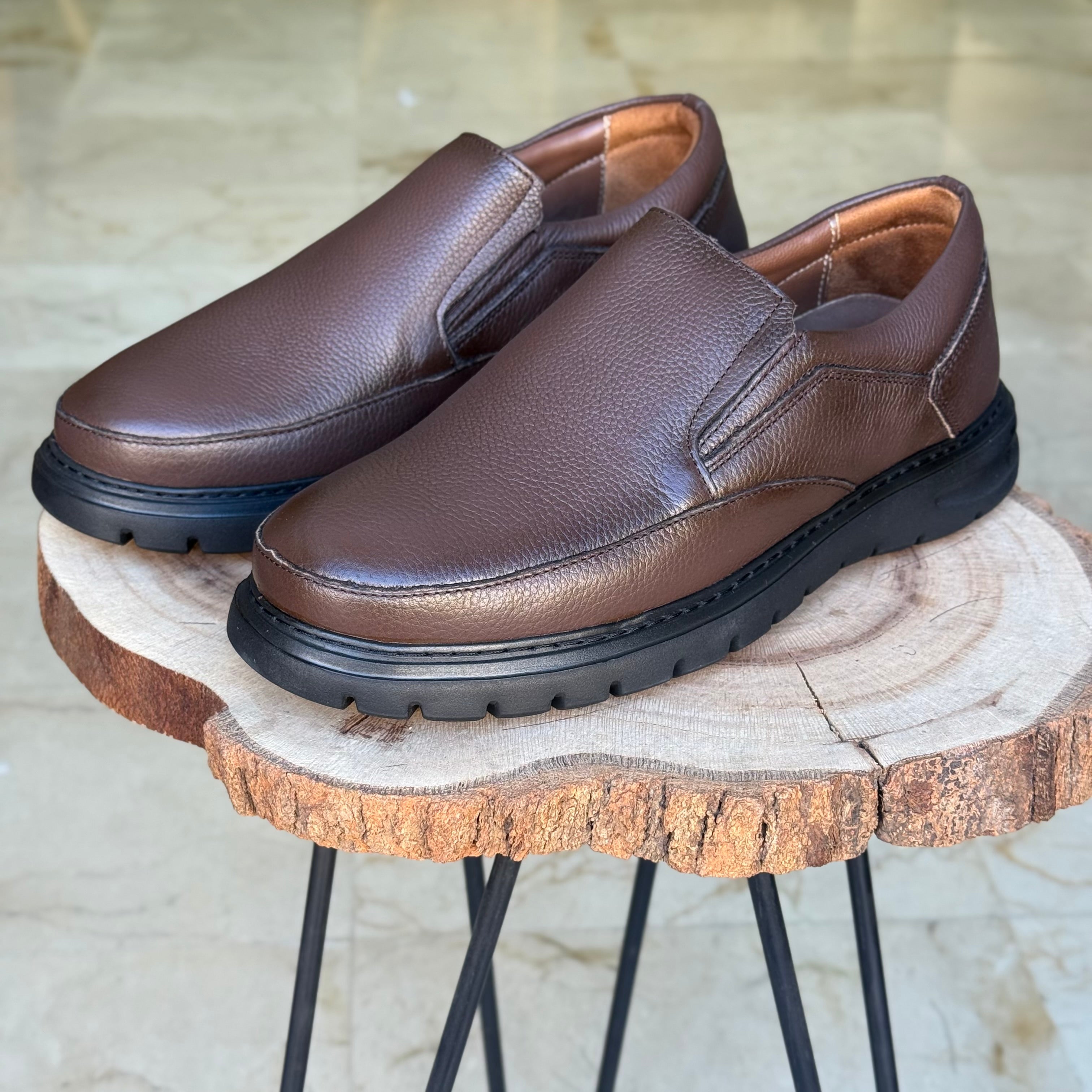 Chaussure Médical En cuir 1003 Marron