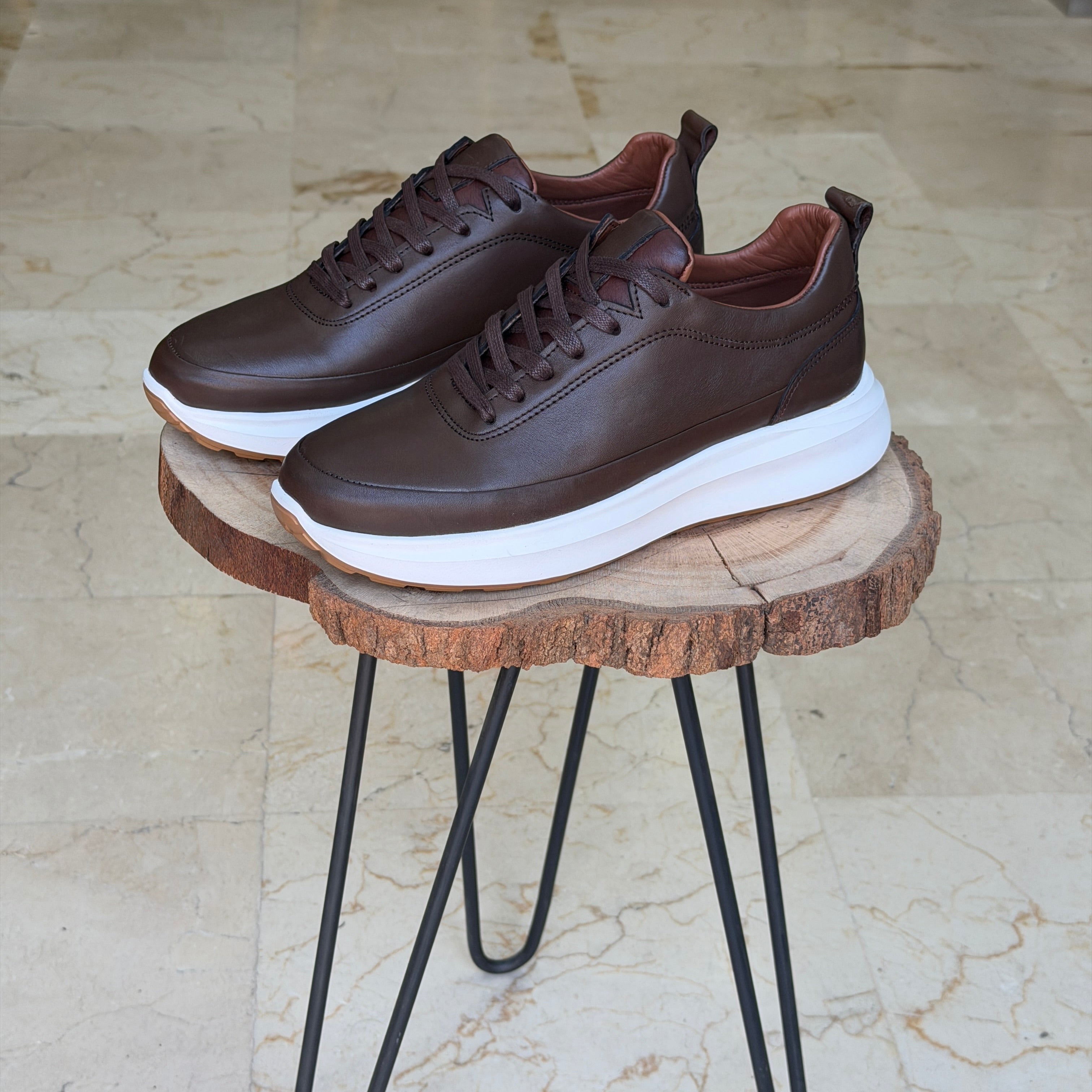 Basket en cuir - 934 MARRON