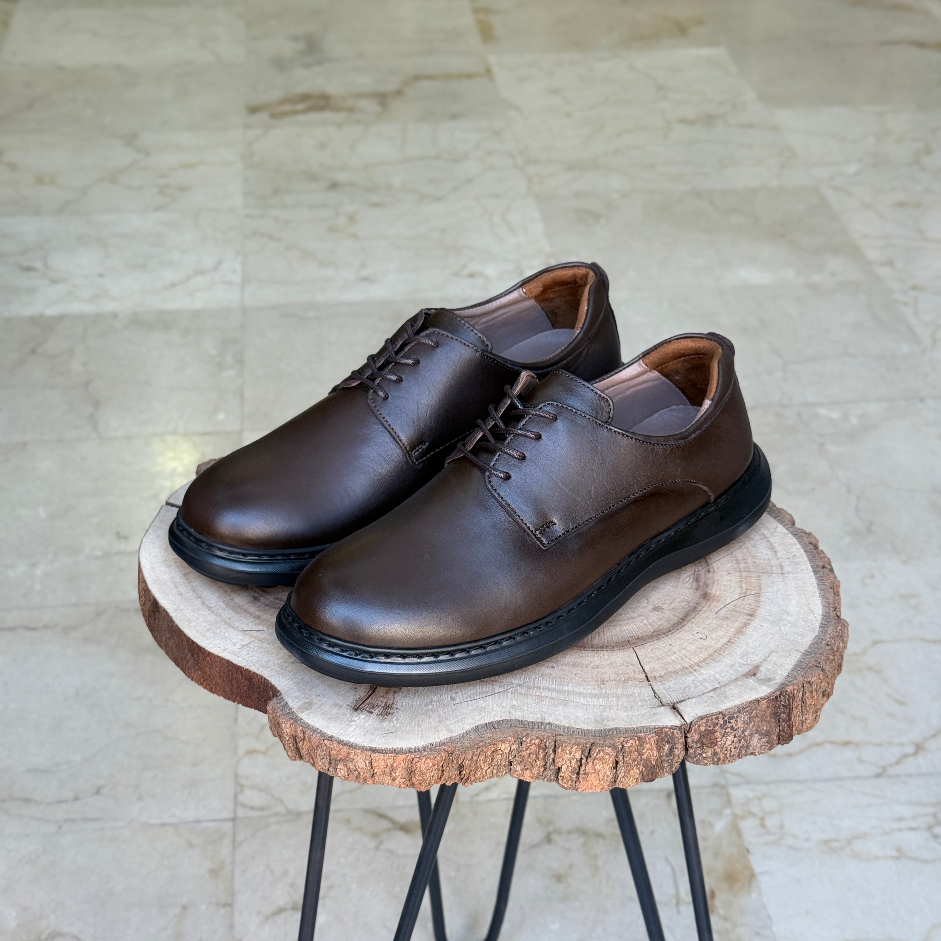 CHAUSSURE MEDICAL EN CUIR 102 MARRON