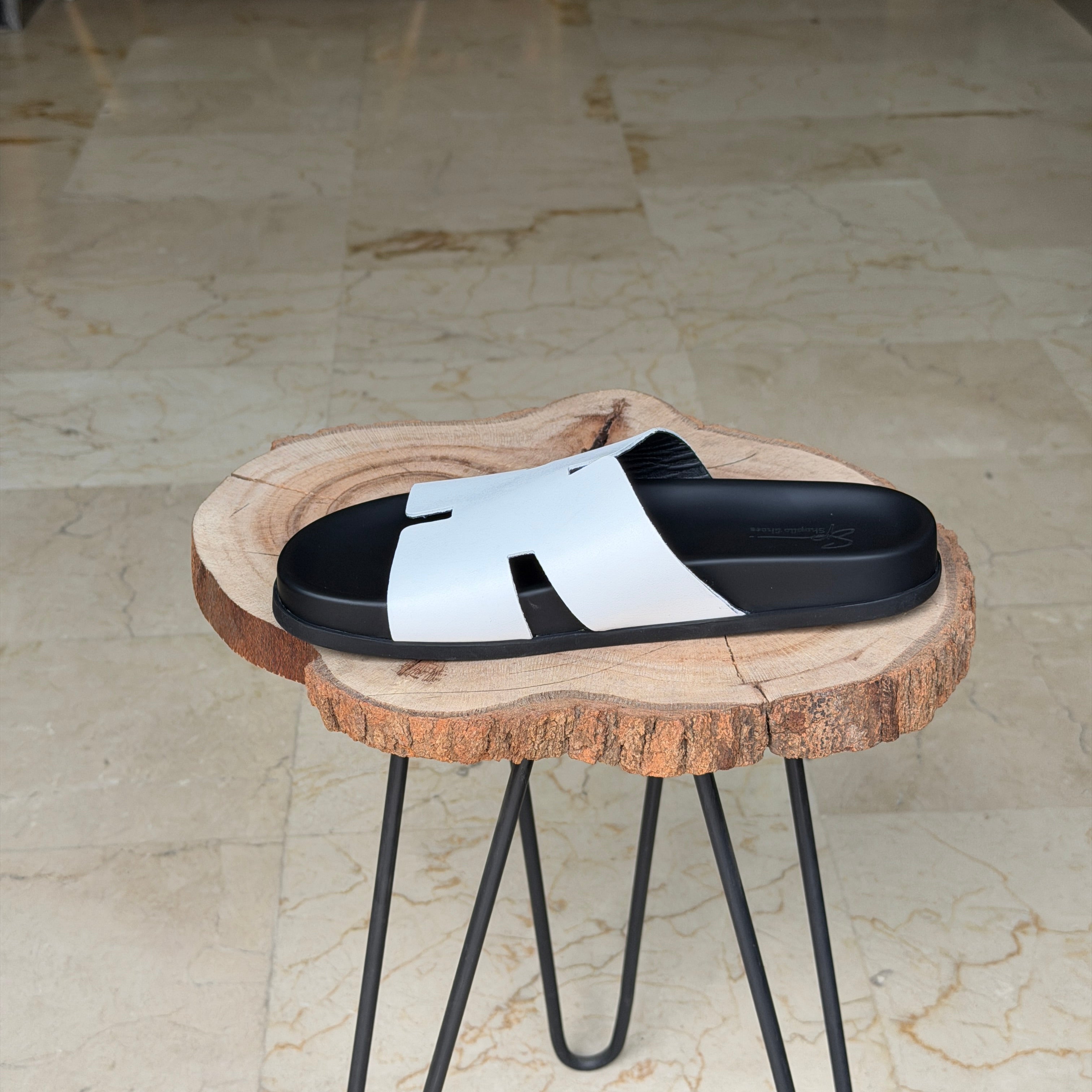 SANDALE EN CUIR Terra-Cuir 1978  BLANC