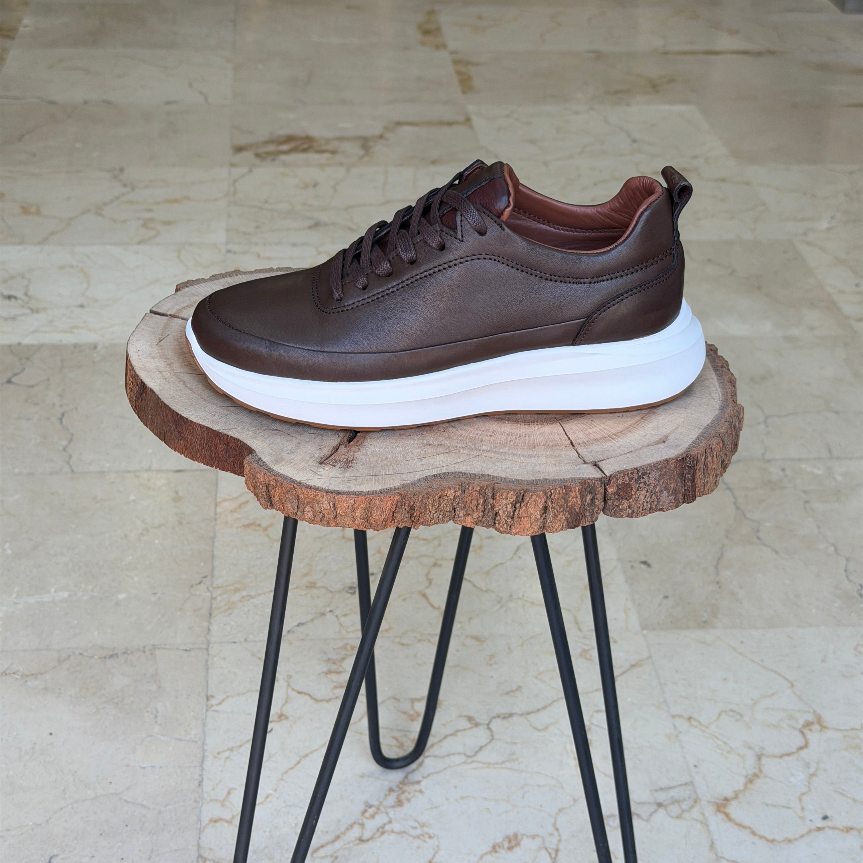 Basket en cuir - 934 MARRON