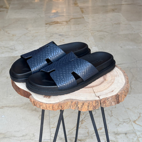 SANDALE EN CUIR CASTELO 1978  CK BLEU