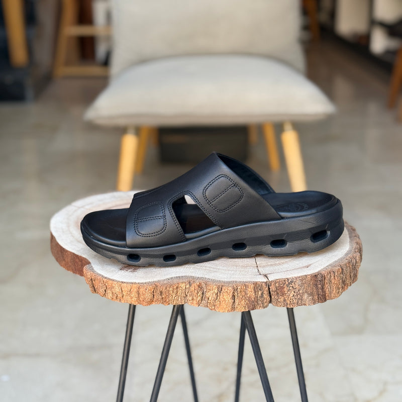 SANDALE EN CUIR SE125  - OrthoConfort NOIR
