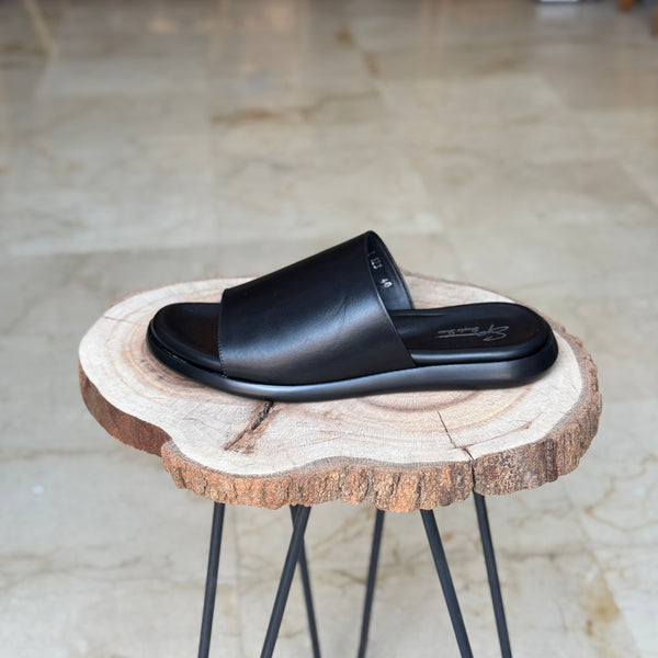 SANDALE EN CUIR RSE123 NOIR