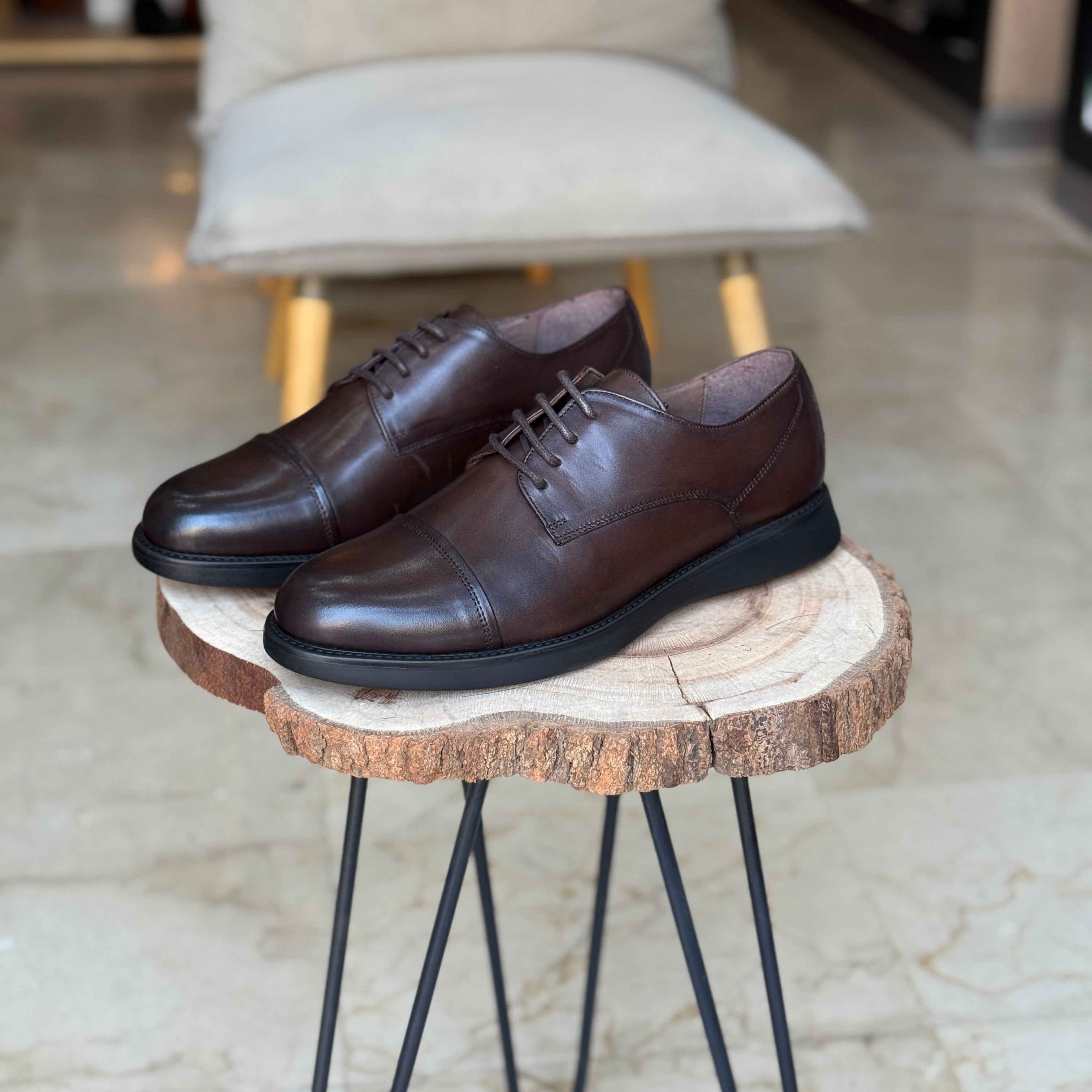 CHAUSSURES EN CUIR VÈRITABLES ELLEGANO 341 MARRON