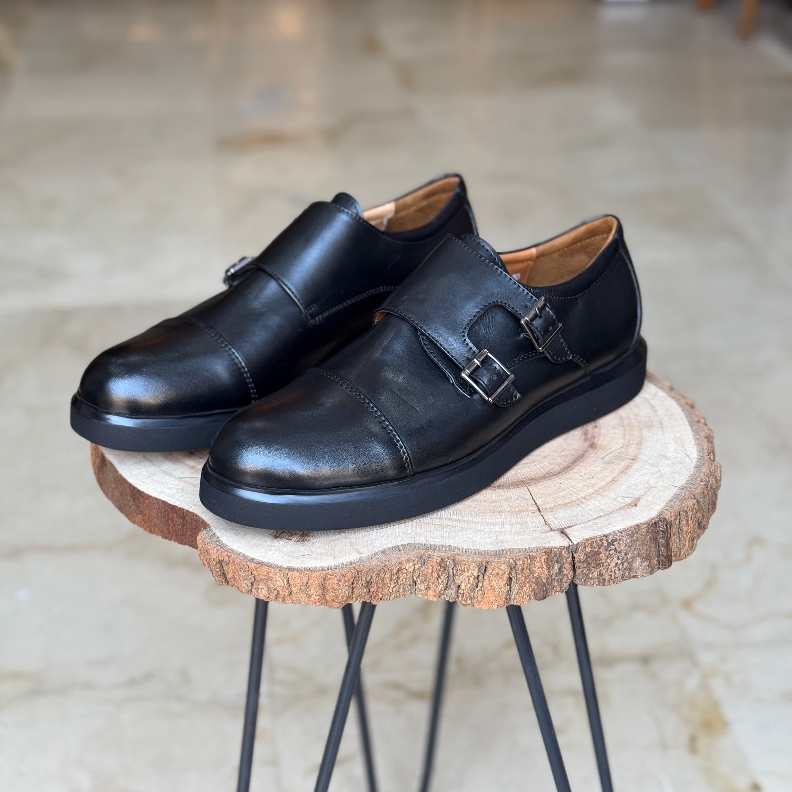 CHAUSSURES EN CUIR VÈRITABLES  DouxPas 0154 NOIR