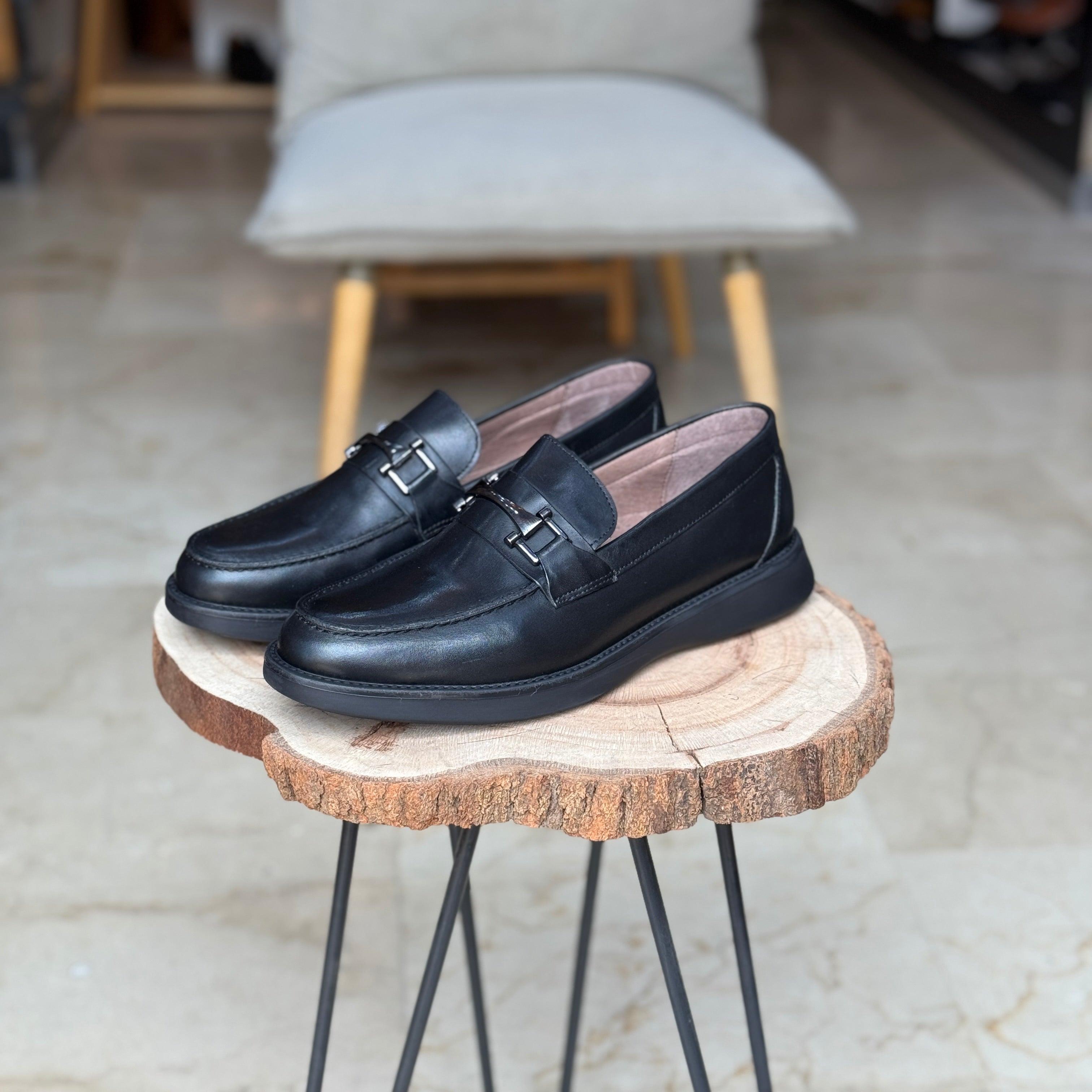 CHAUSSURES EN CUIR VÈRITABLES ELLEGANO 444 NOIR