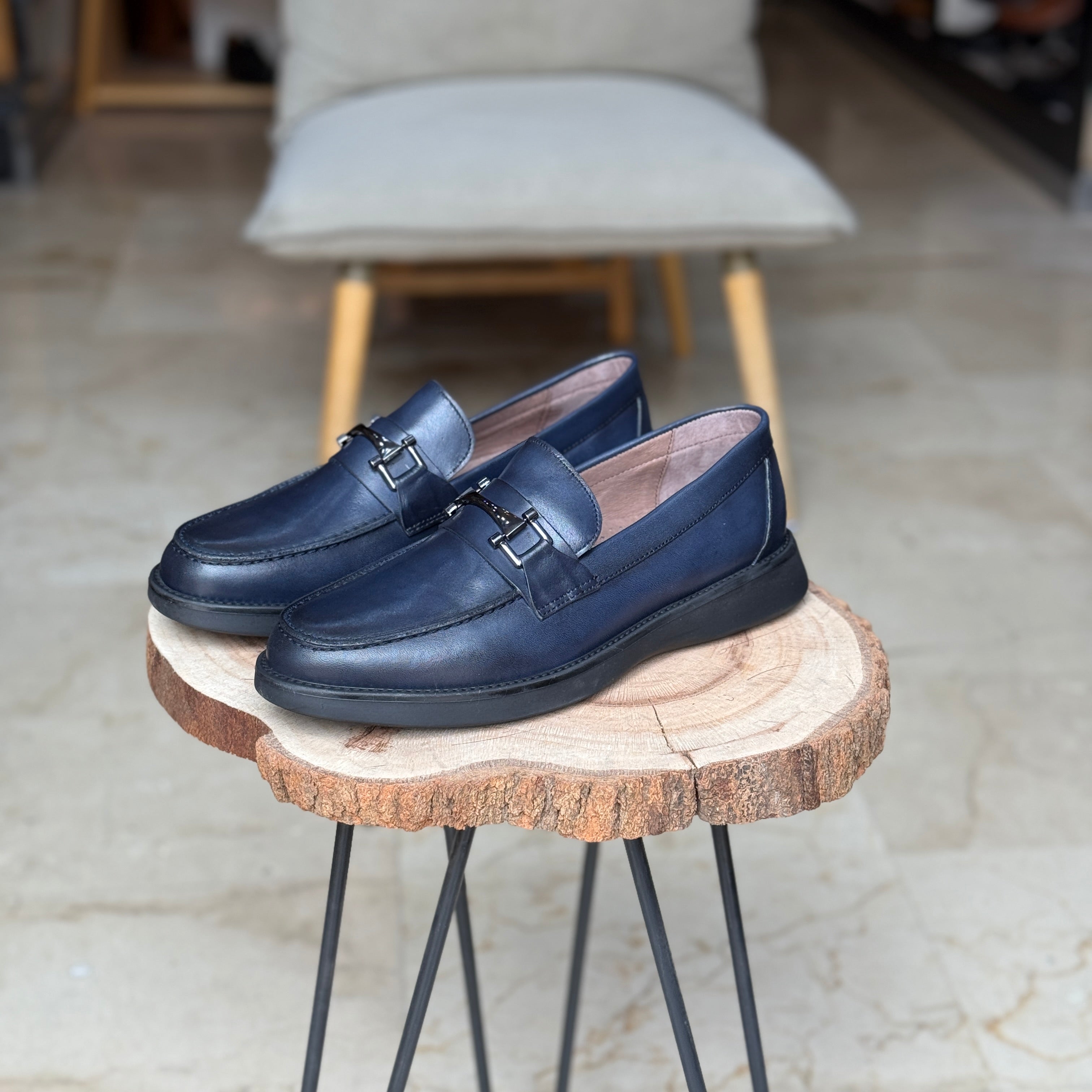 CHAUSSURES EN CUIR VÈRITABLES ELLEGANO 444 BLEU