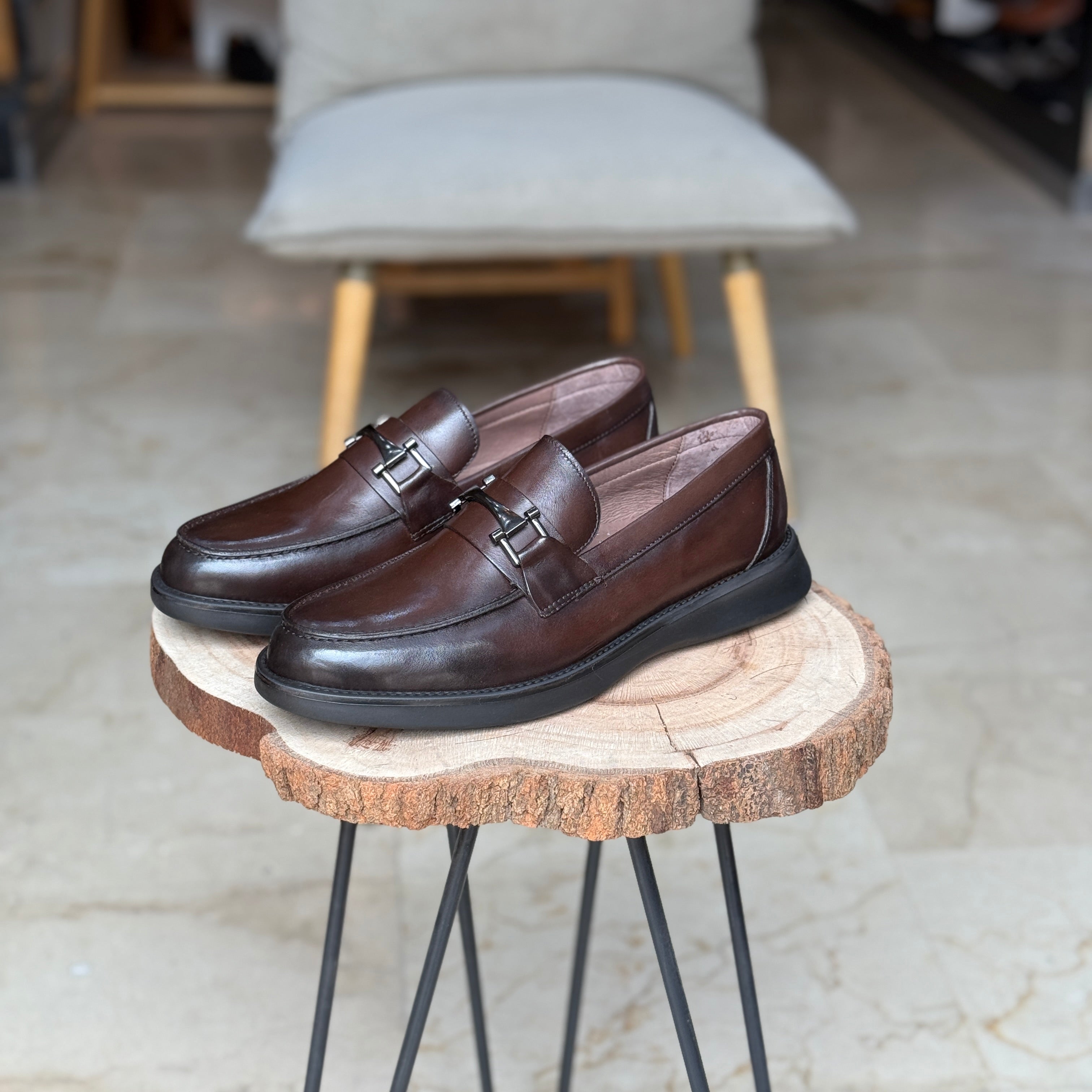 CHAUSSURES EN CUIR VÈRITABLES ELLEGANO 444 MARRON