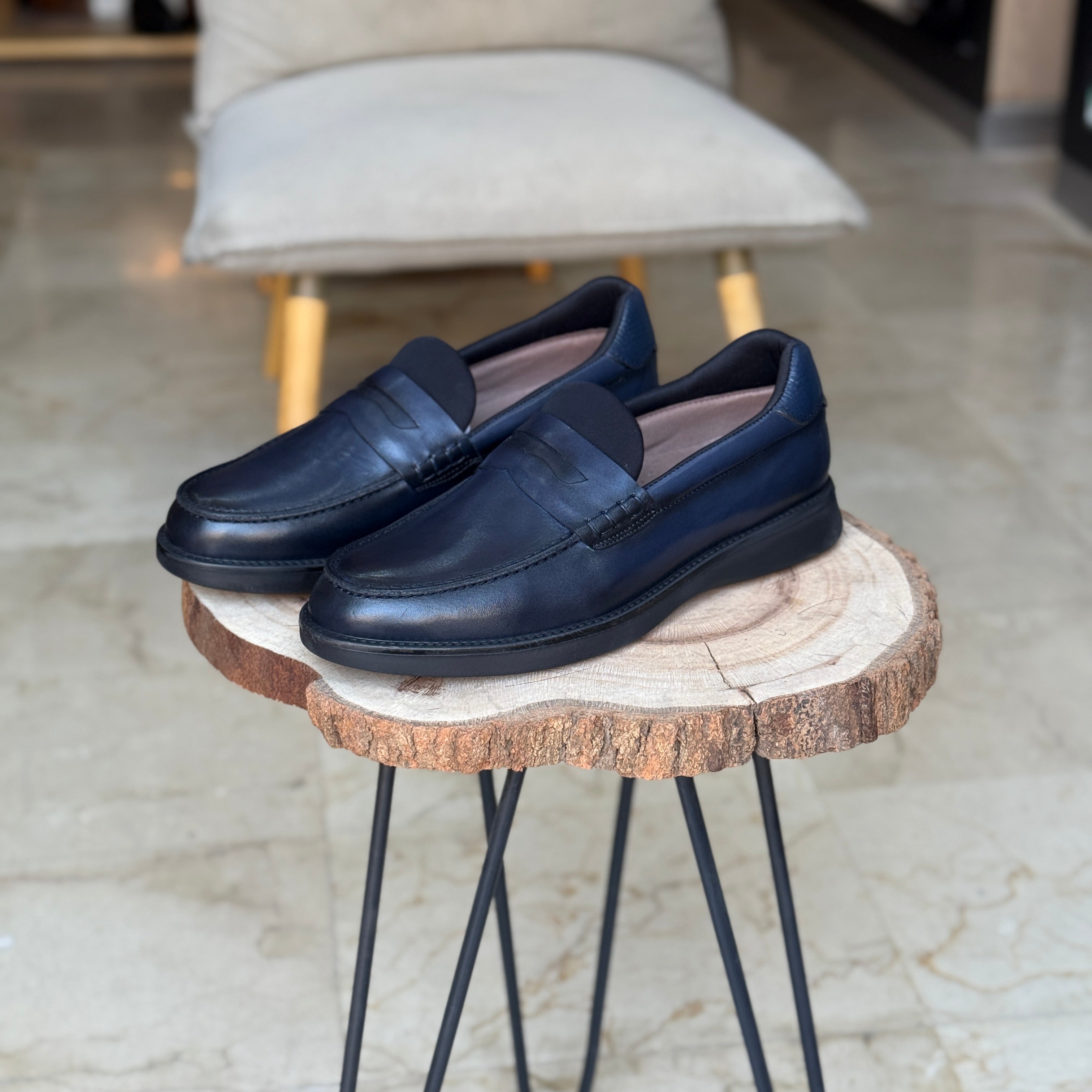 CHAUSSURES EN CUIR VÈRITABLES ELLEGANO 445 BLEU