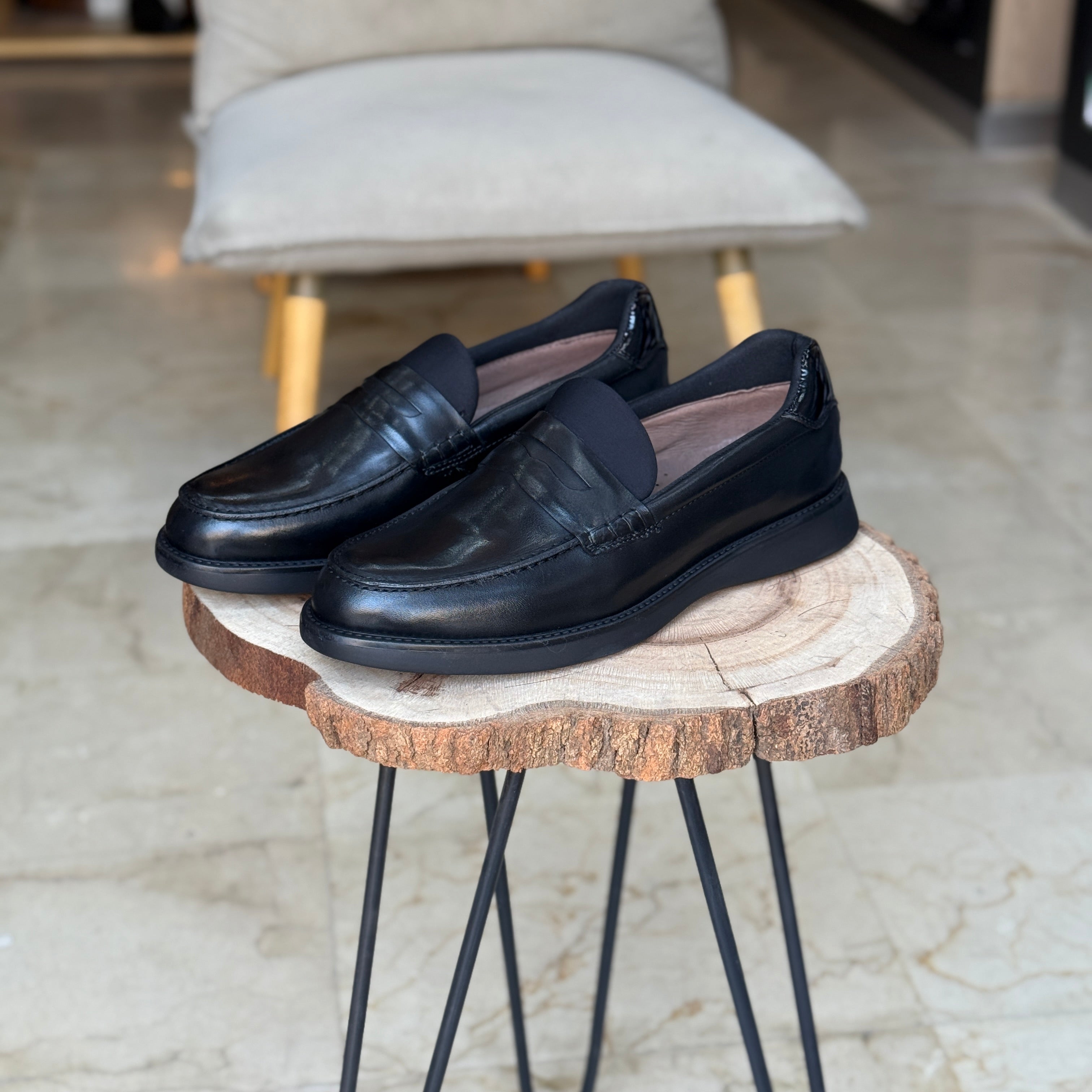CHAUSSURES EN CUIR VÈRITABLES ELLEGANO 445 NOIR