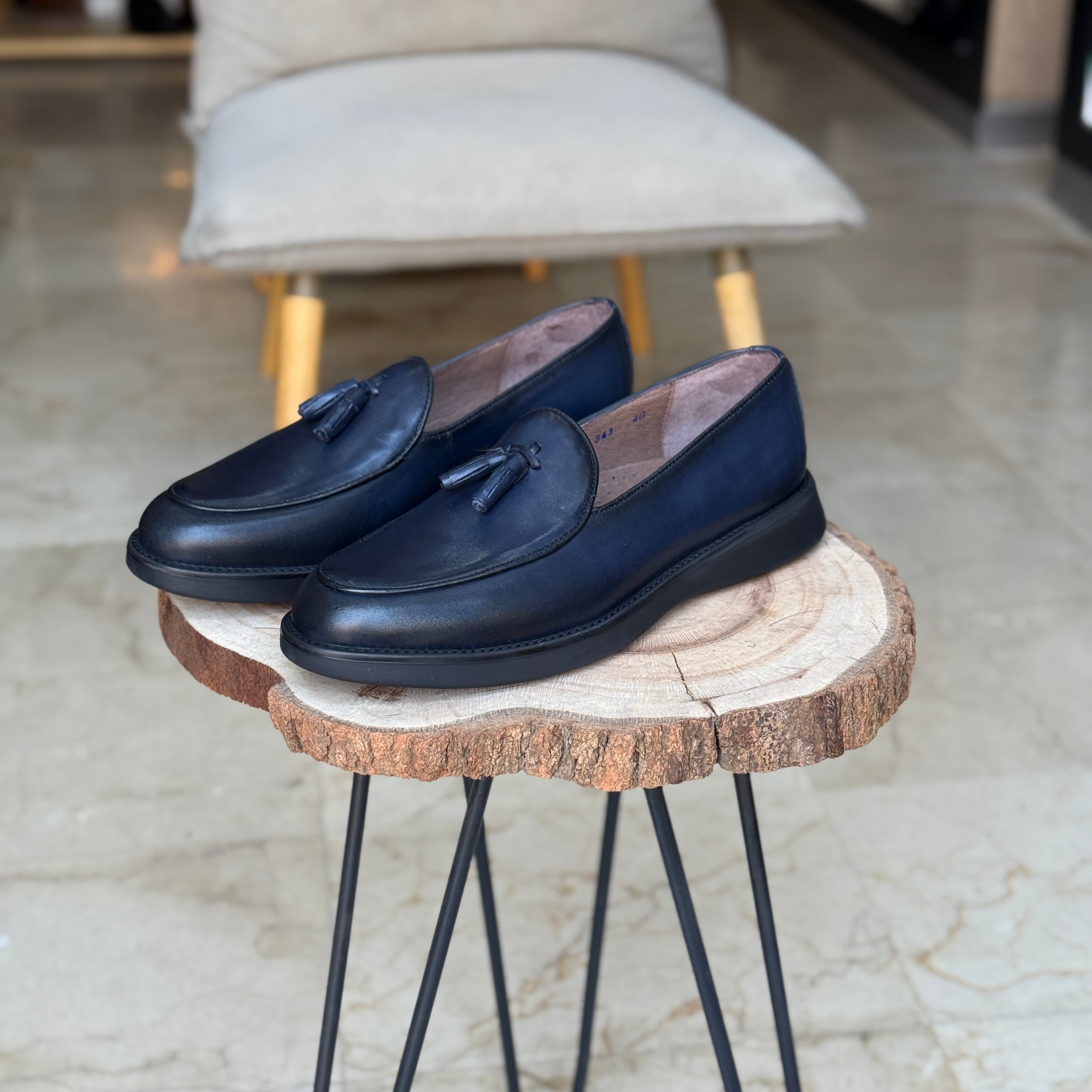 CHAUSSURES EN CUIR VÈRITABLES ELLEGANO 343 BLEU