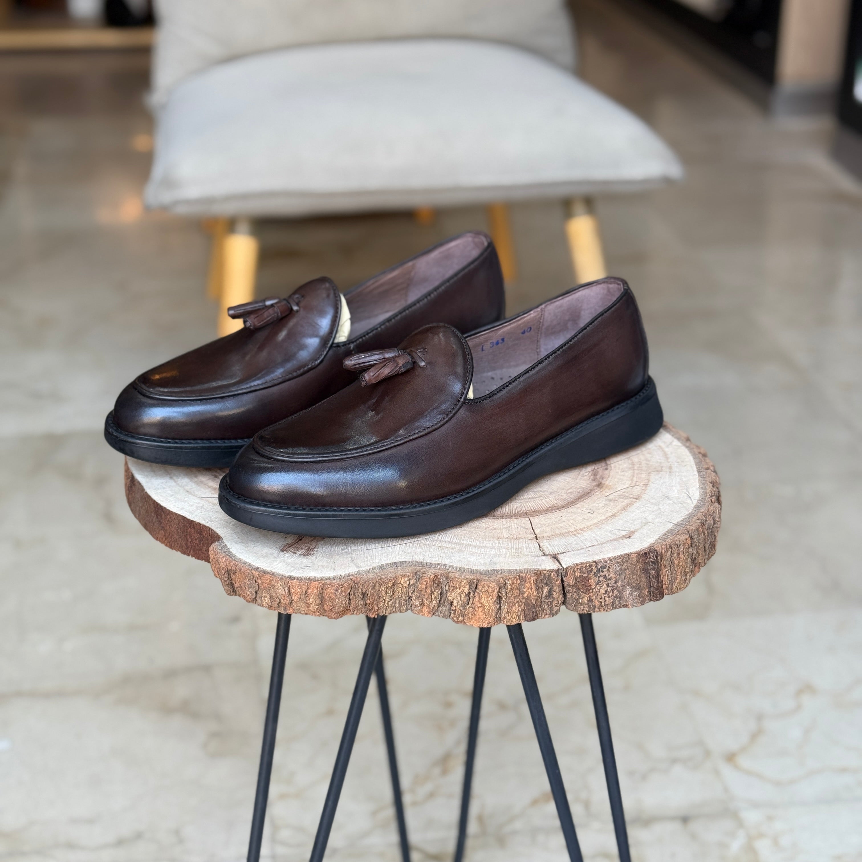 CHAUSSURES EN CUIR VÈRITABLES ELLEGANO 343 MARRON