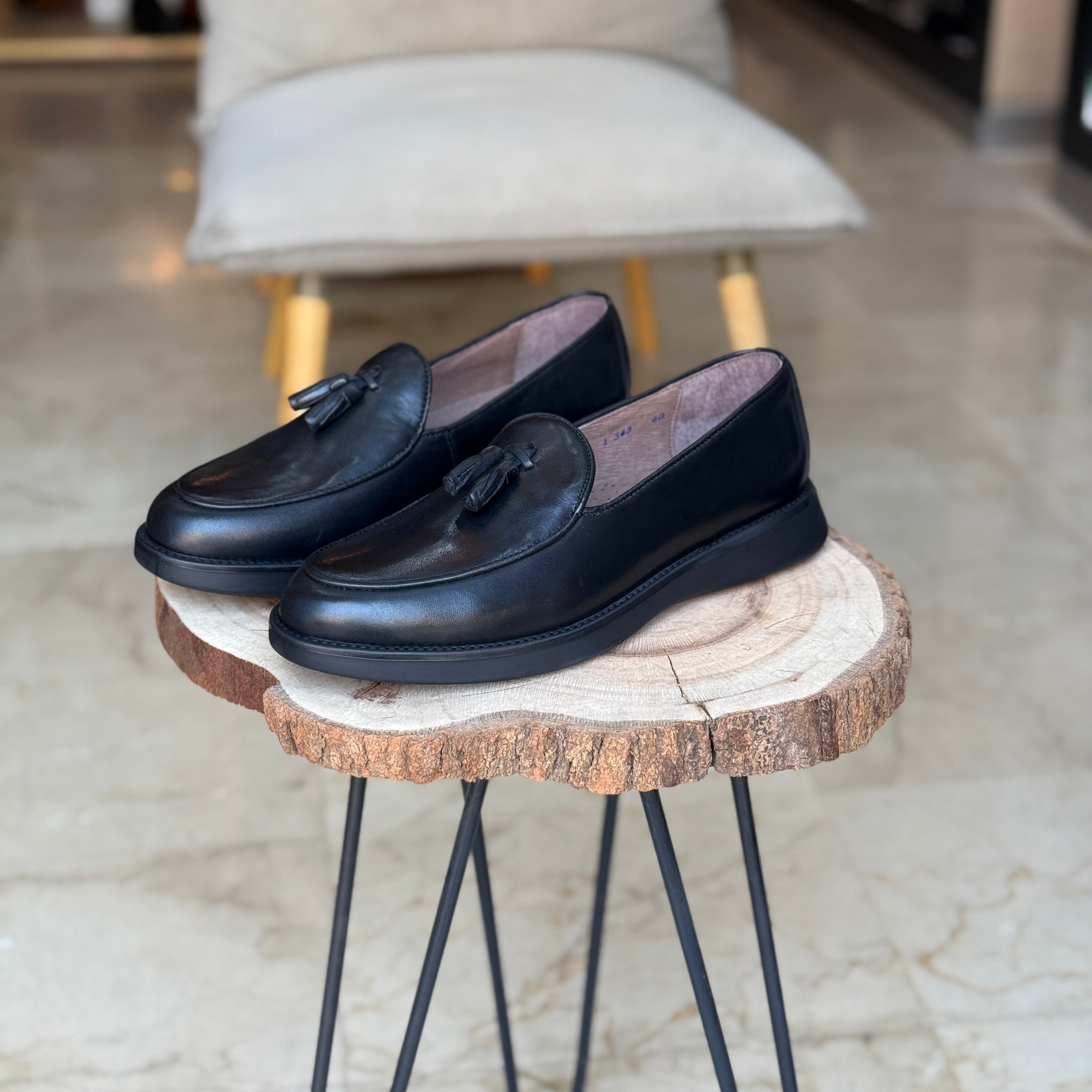 CHAUSSURES EN CUIR VÈRITABLES ELLEGANO 343 NOIR
