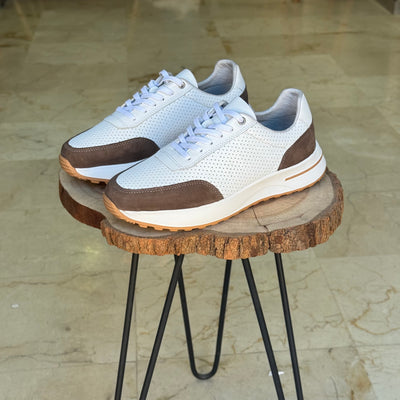 Basket en cuir - 921 blanc - Shopilo Shoes