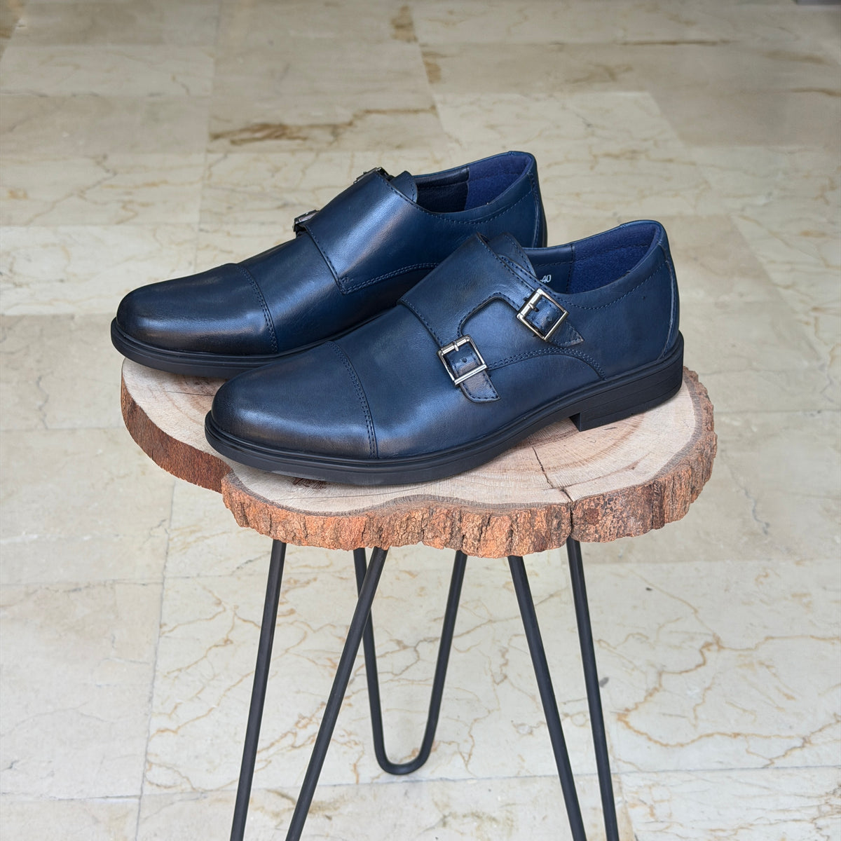 CHAUSSURES EN CUIR VÈRITABLES  DouxPas 0154 BLEU