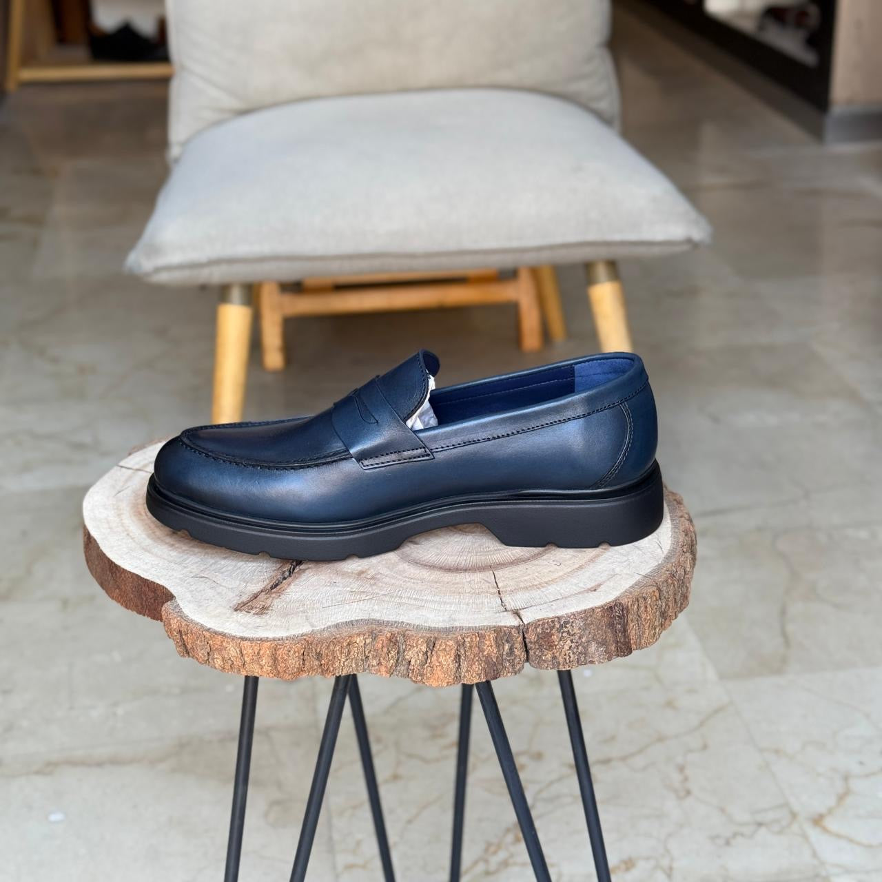 CHAUSSURES EN CUIR VÈRITABLES 109 BLEU