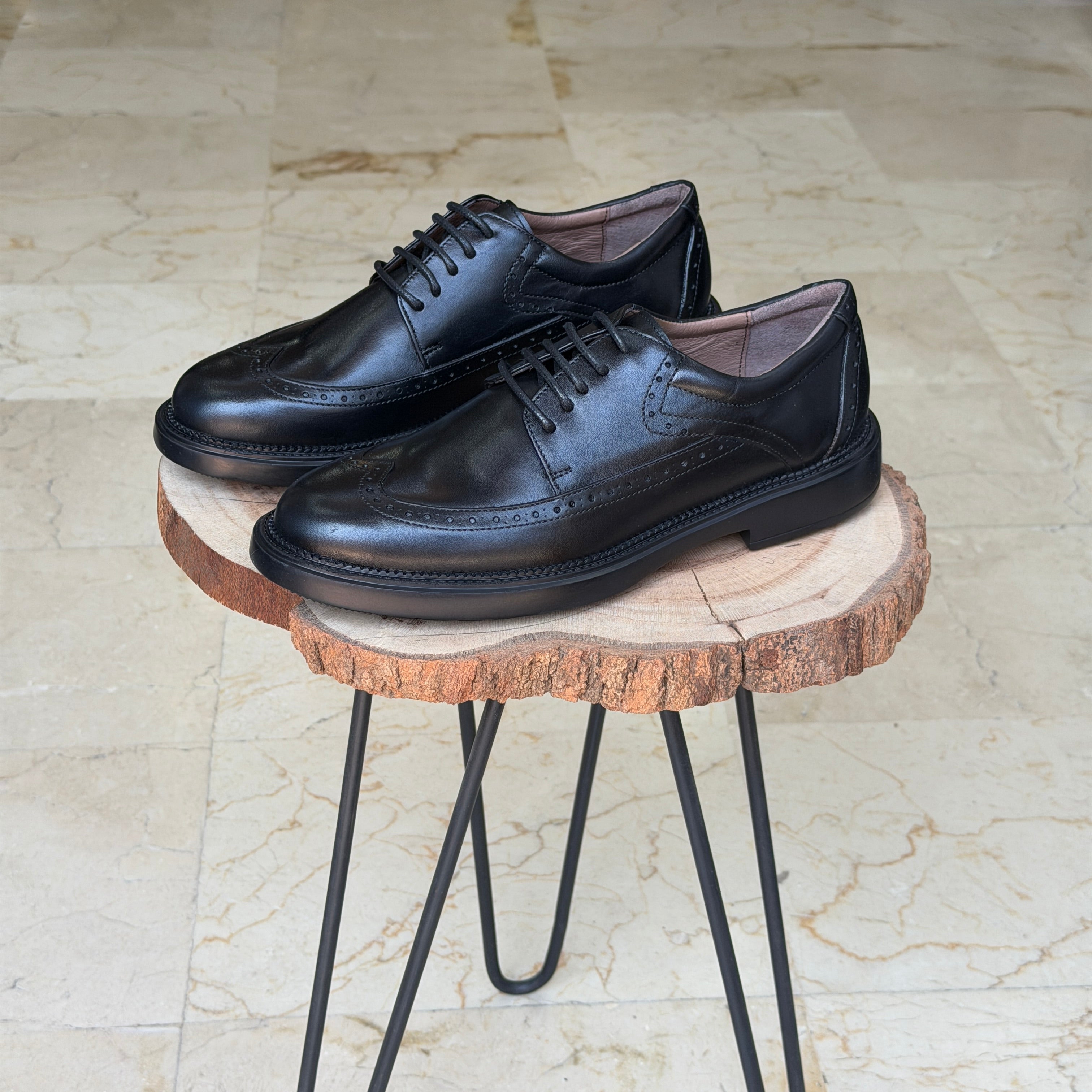 CHAUSSURES EN CUIR VÈRITABLES 028 NOIR - Shopilo Shoes