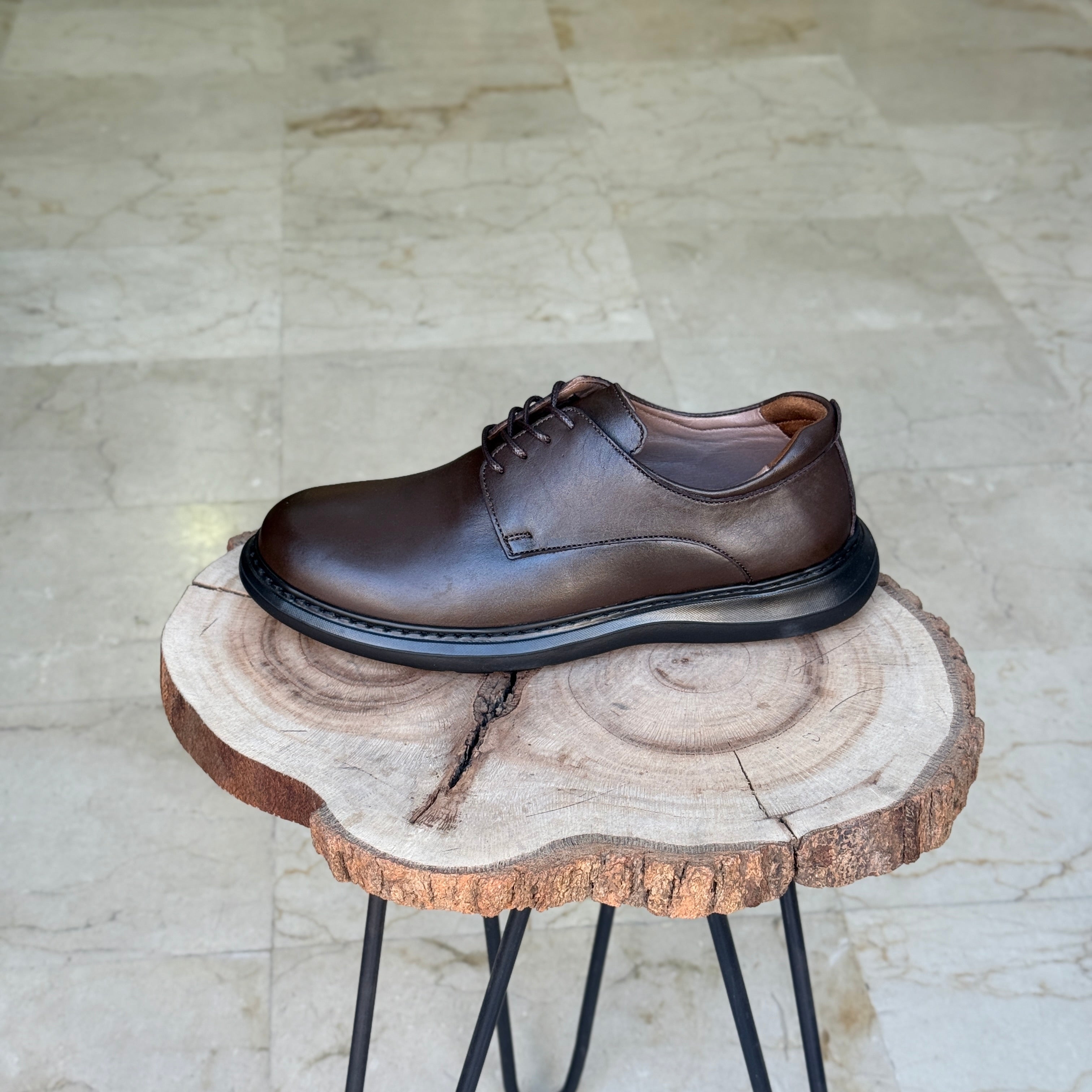 CHAUSSURE MEDICAL EN CUIR 102 MARRON