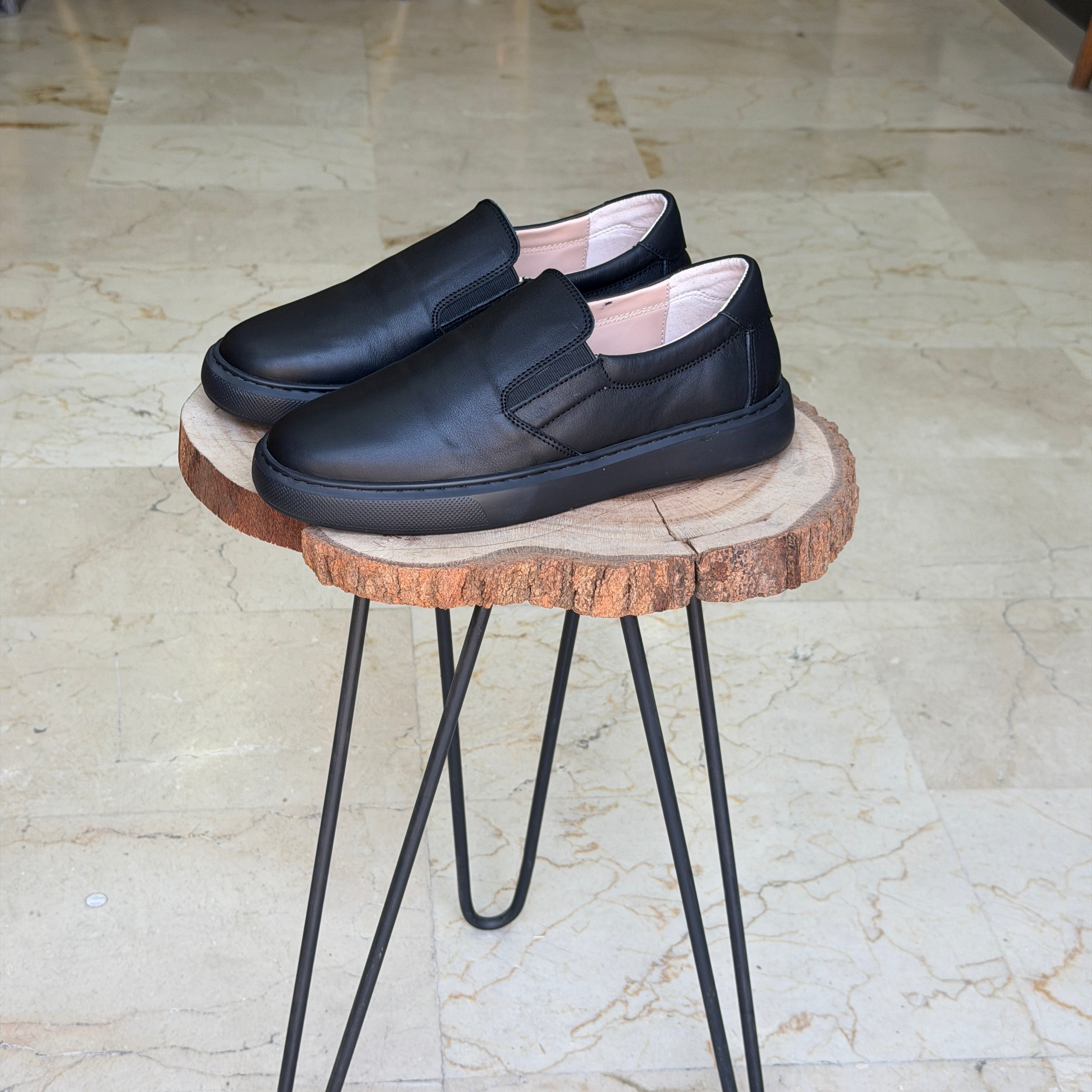 basket en cuir 0101 noir