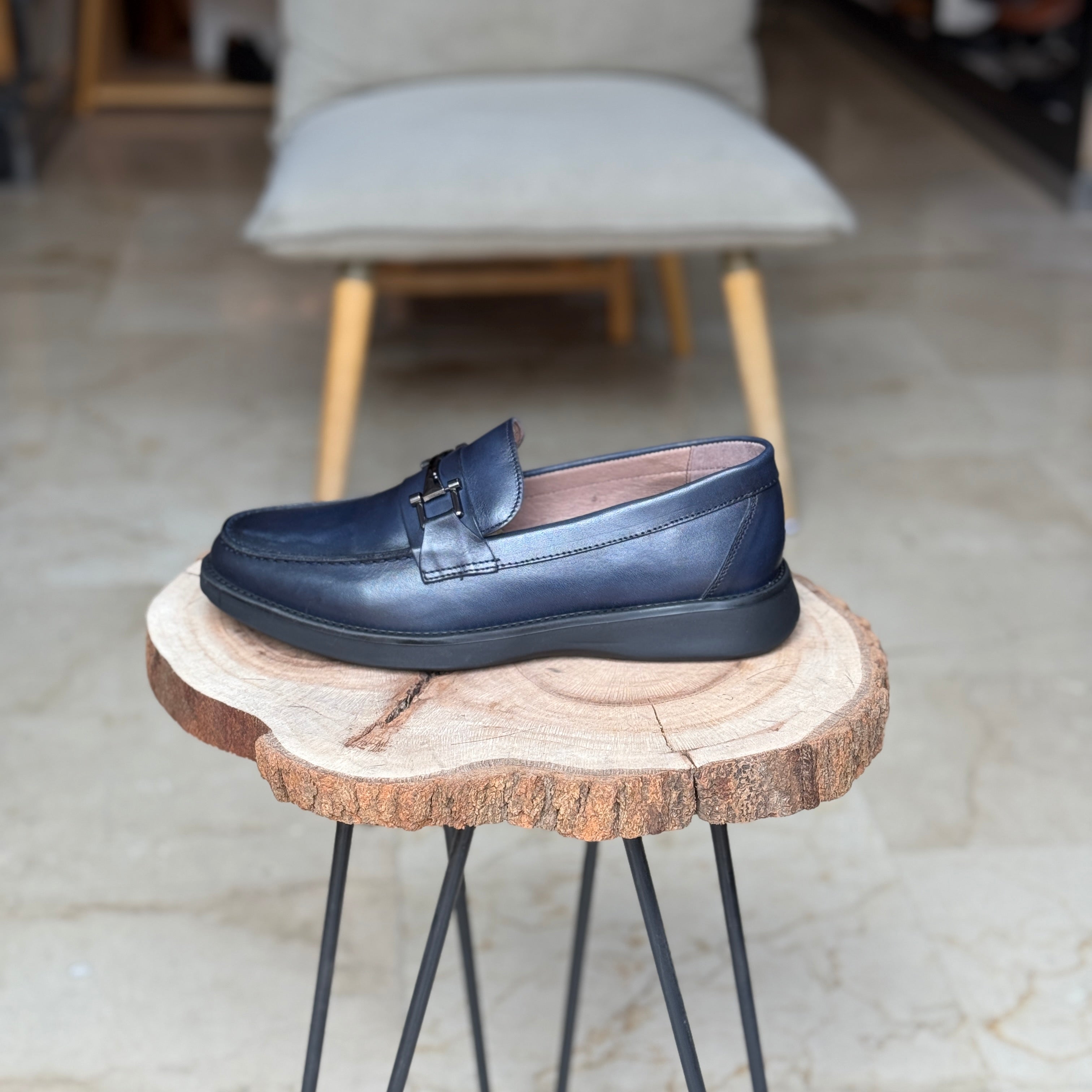 CHAUSSURES EN CUIR VÈRITABLES ELLEGANO 444 BLEU