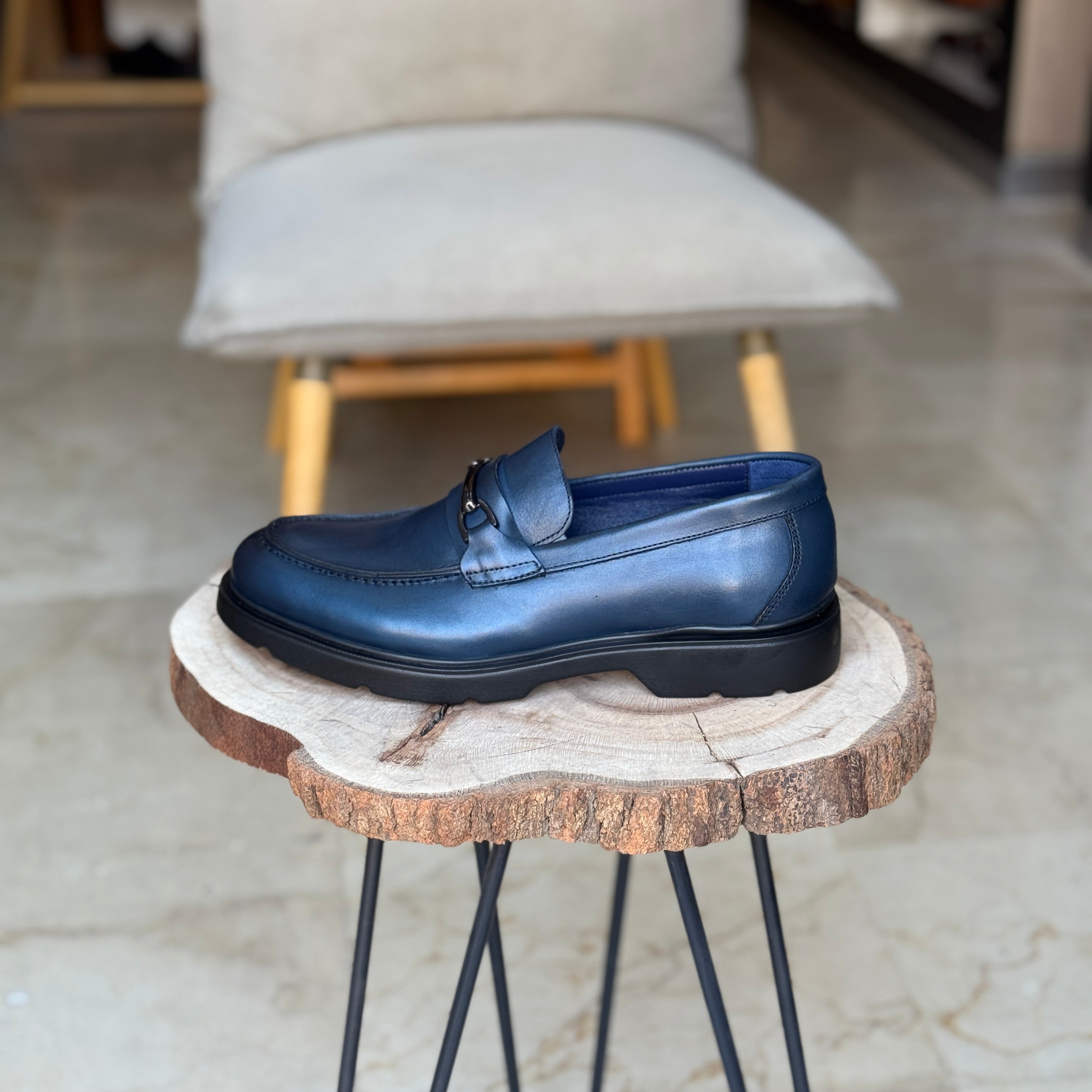 CHAUSSURES EN CUIR VÈRITABLES 108 BLEU