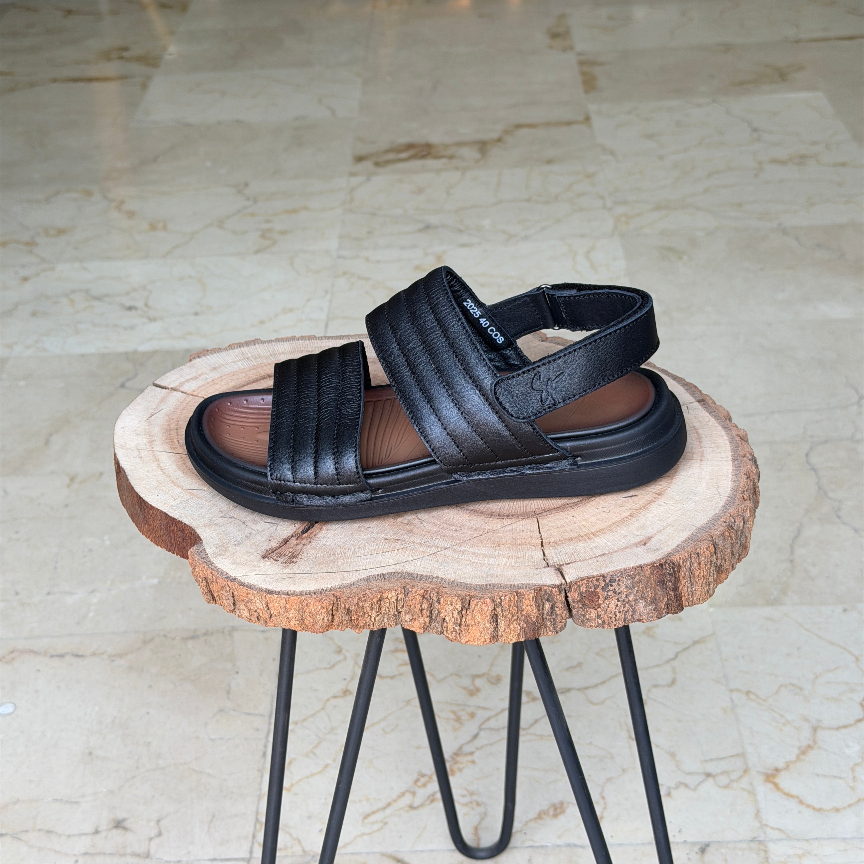 SANDALE EN CUIR Ergonomic Arch S41 NOIR