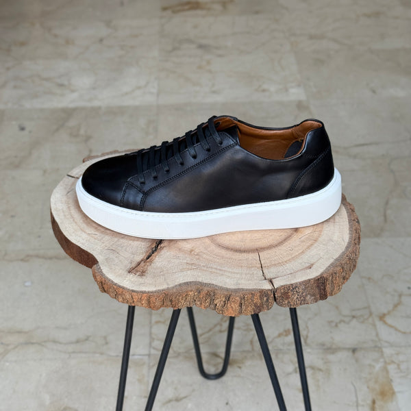 BASKET EN CUIR  L’ALLURE 708 NOIR-A
