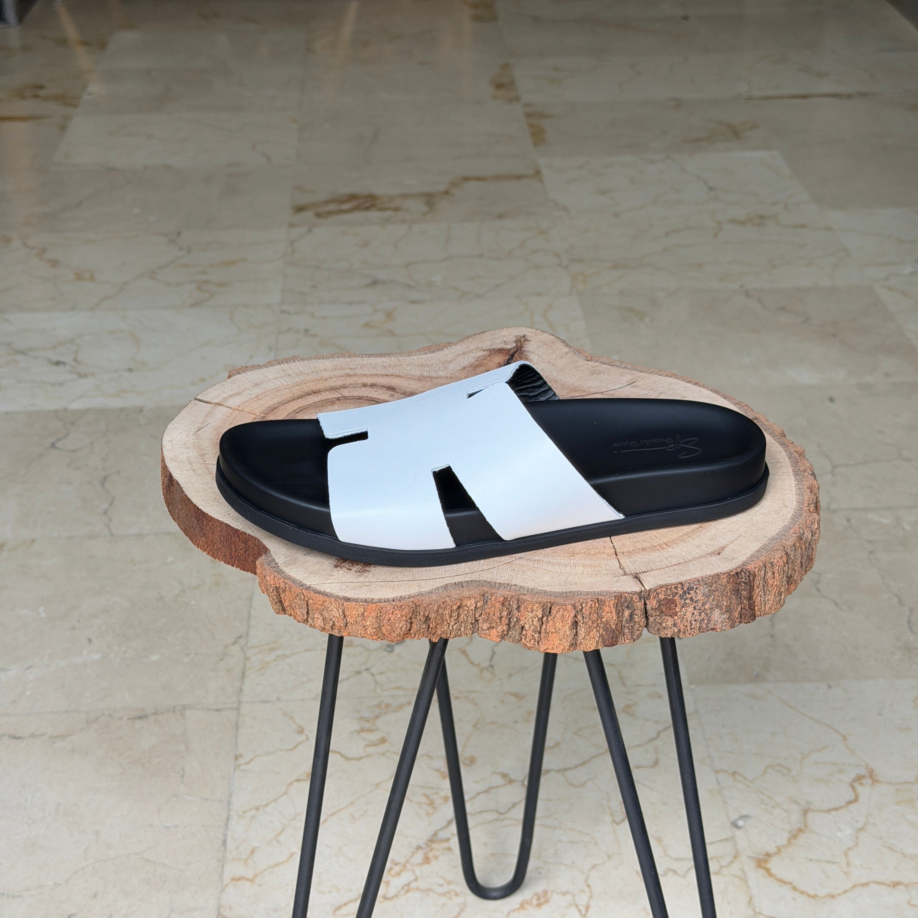 SANDALE EN CUIR Terra-Cuir 1978  BLANC