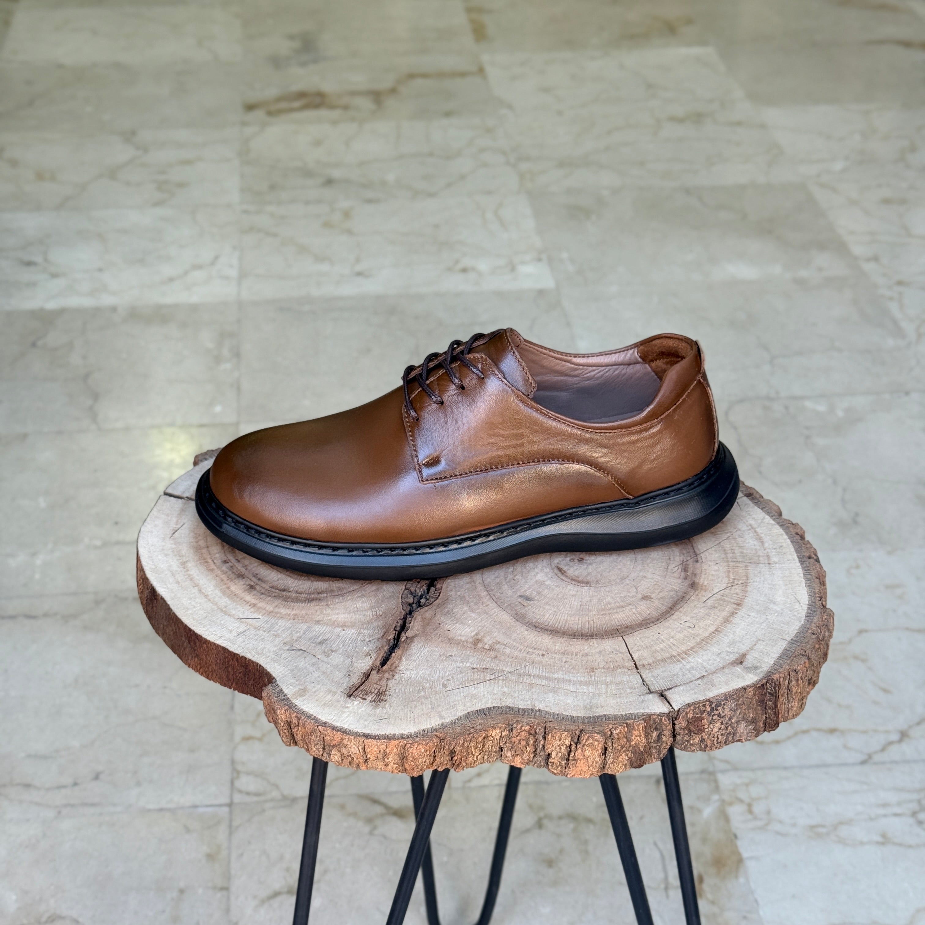 CHAUSSURE MEDICAL EN CUIR 102 TABAC