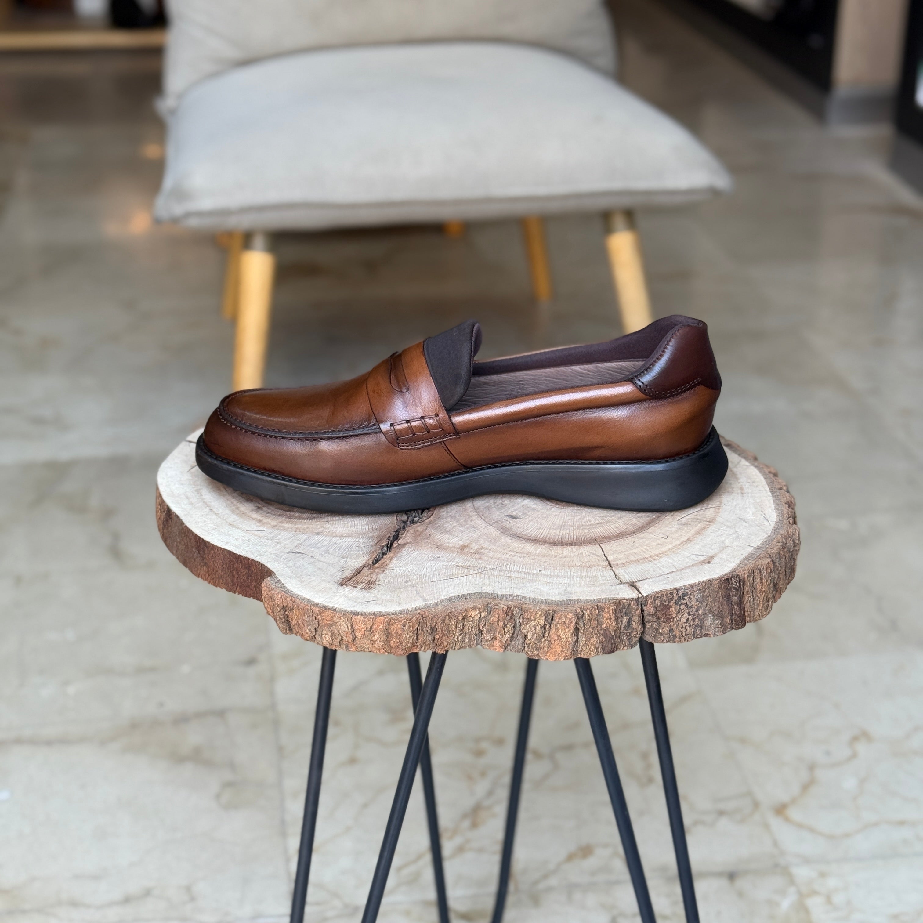CHAUSSURES EN CUIR VÈRITABLES ELLEGANO 445 TABA