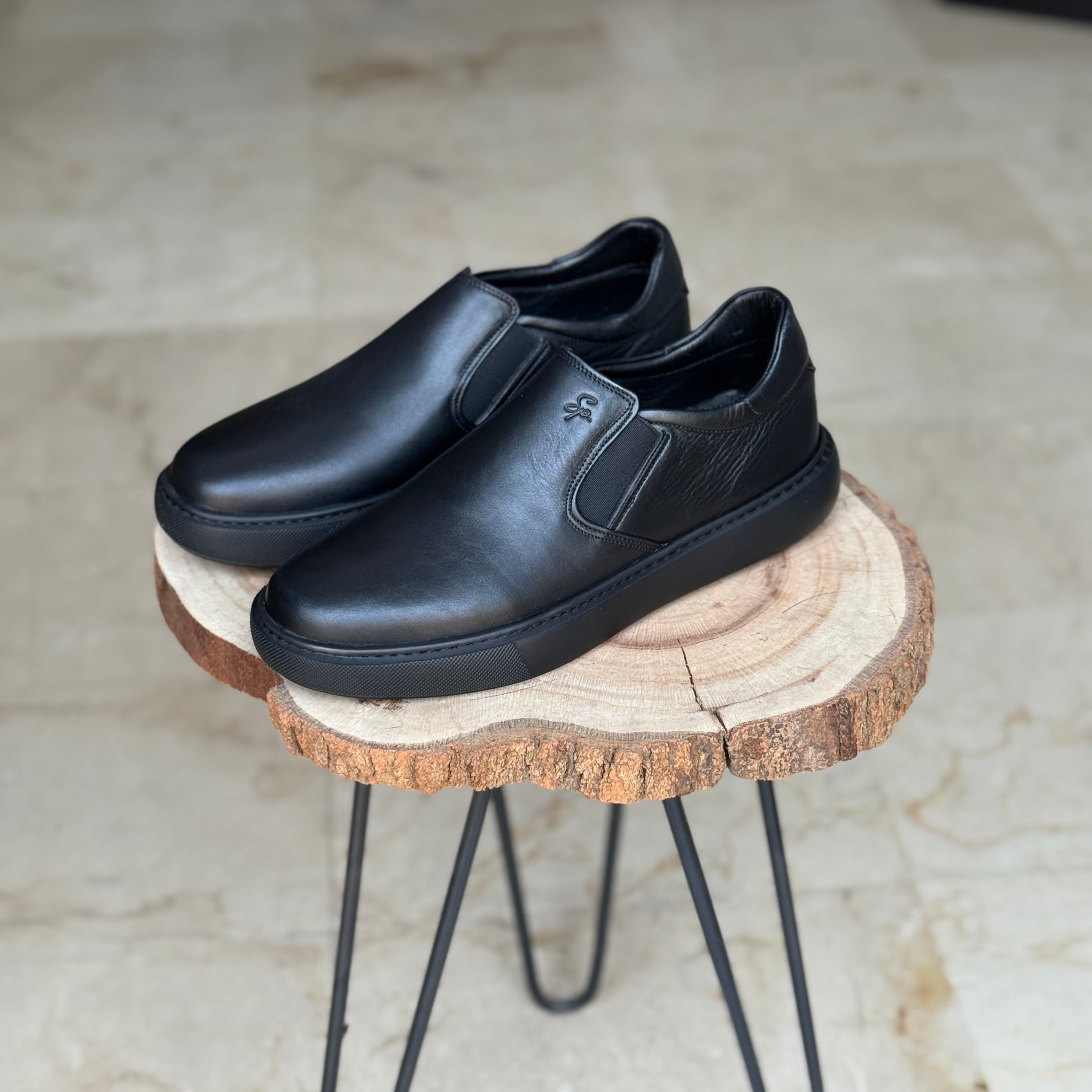 BASKET EN CUIR 816 NOIR