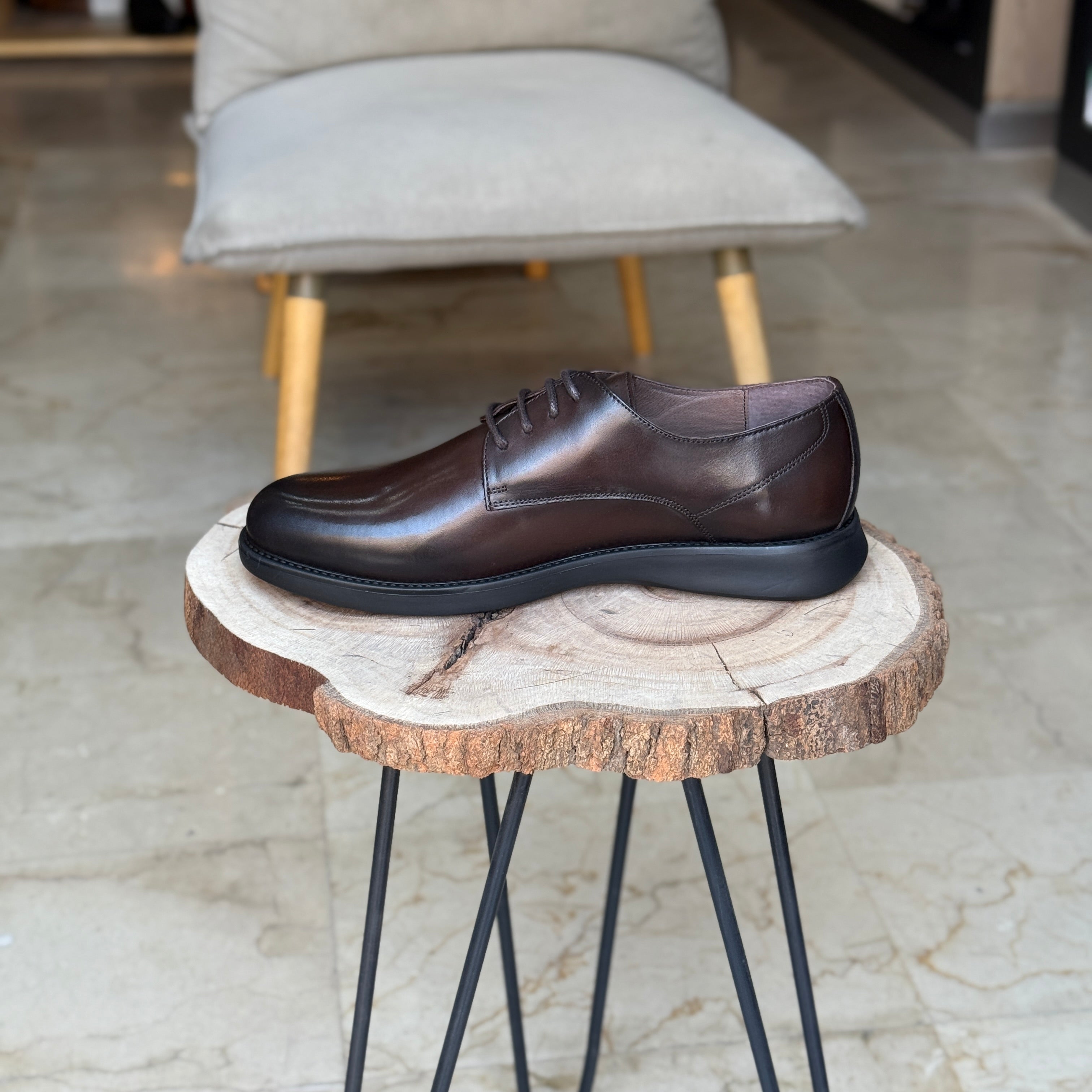 CHAUSSURES EN CUIR VÈRITABLES ELLEGANO 342 MARRON