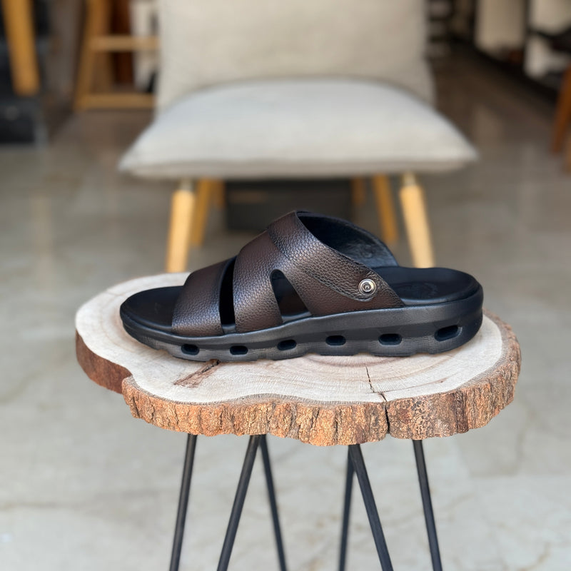 SANDALE EN CUIR SE103  - OrthoConfort  MARRON