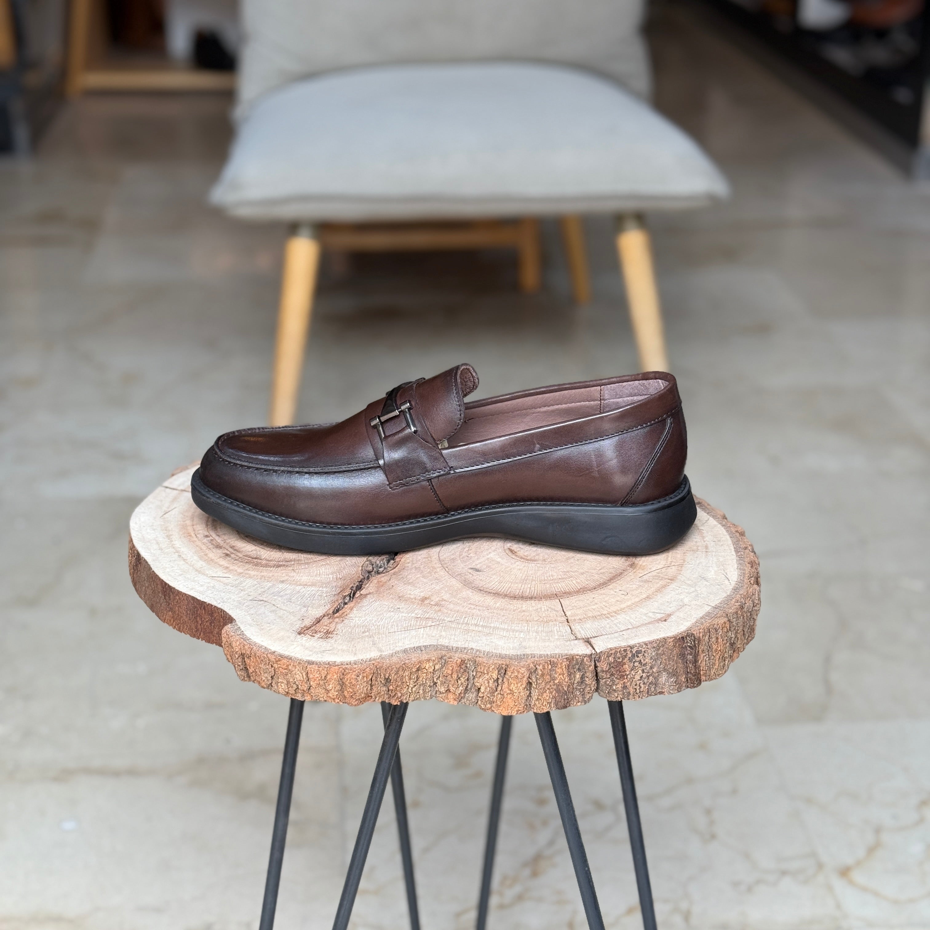 CHAUSSURES EN CUIR VÈRITABLES ELLEGANO 444 MARRON