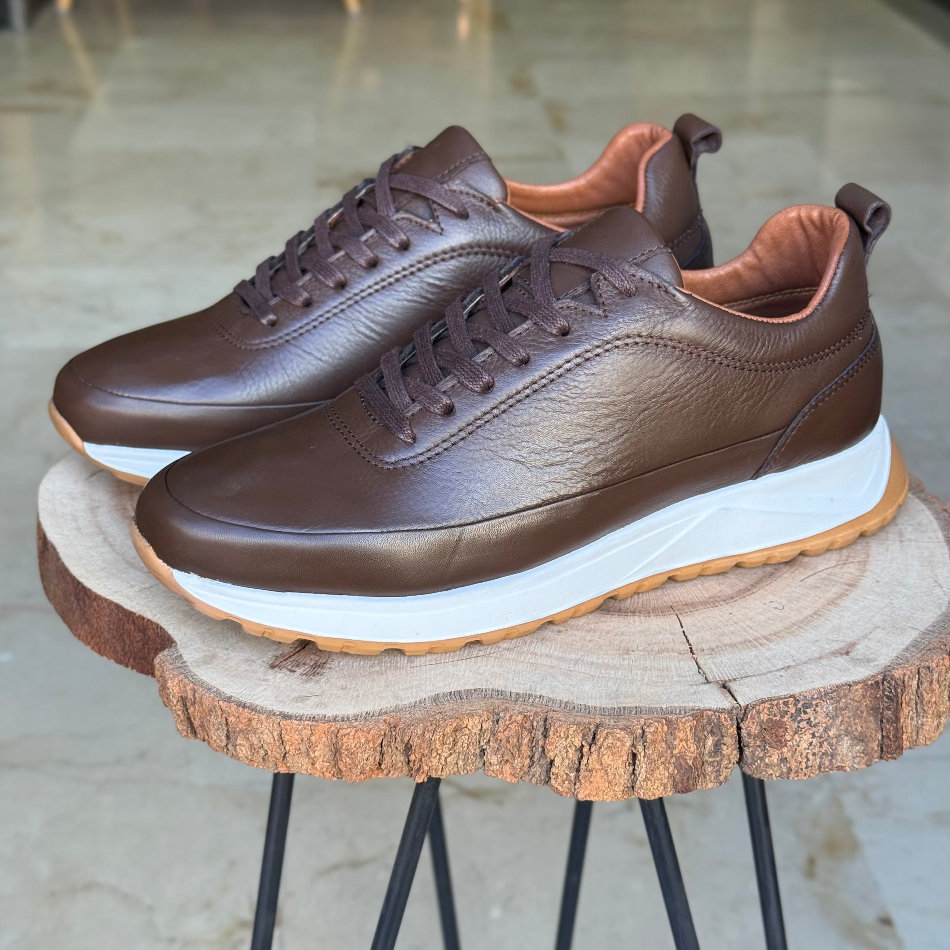 Basket en cuir - 934 MARRON