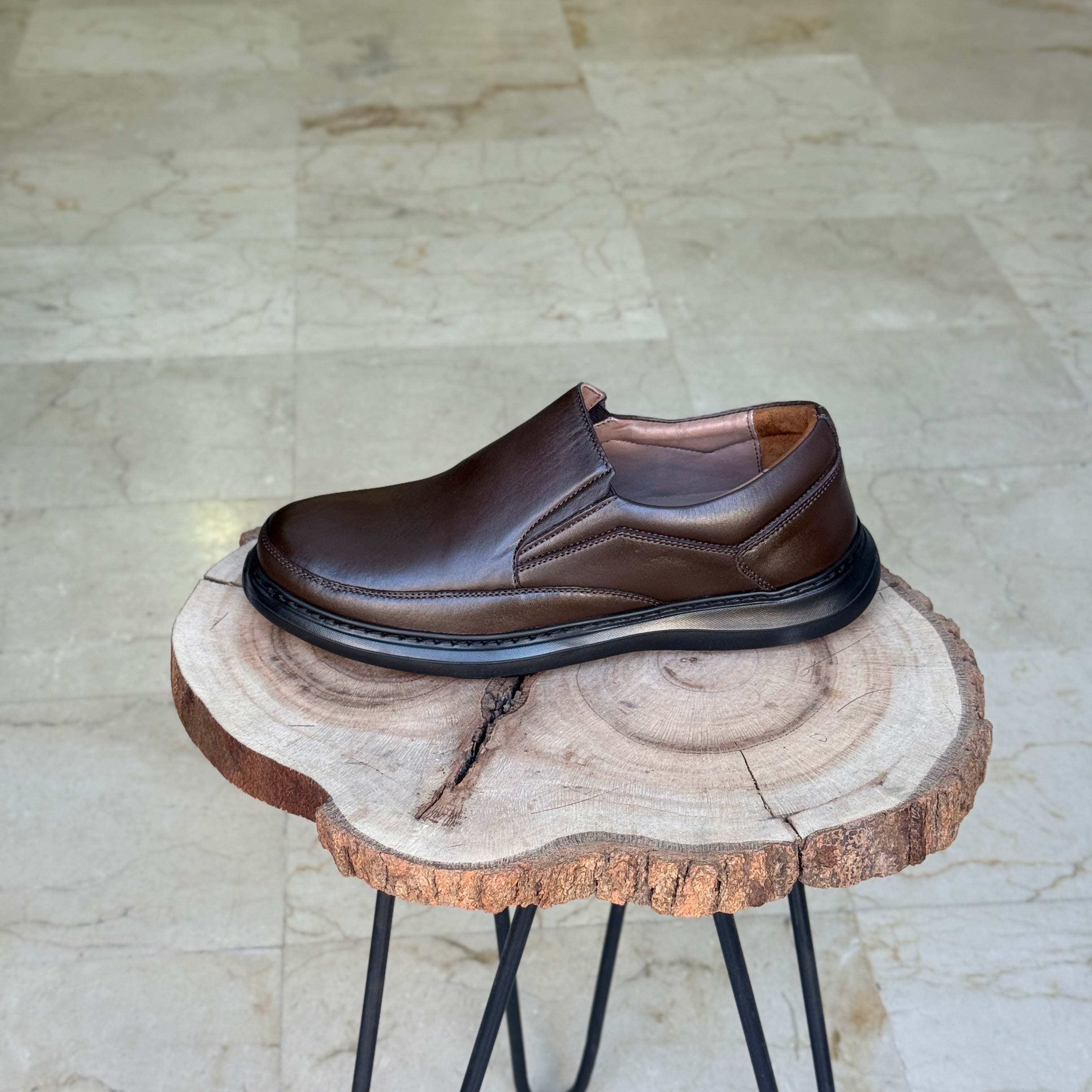CHAUSSURE MEDICAL EN CUIR 104 MARRON